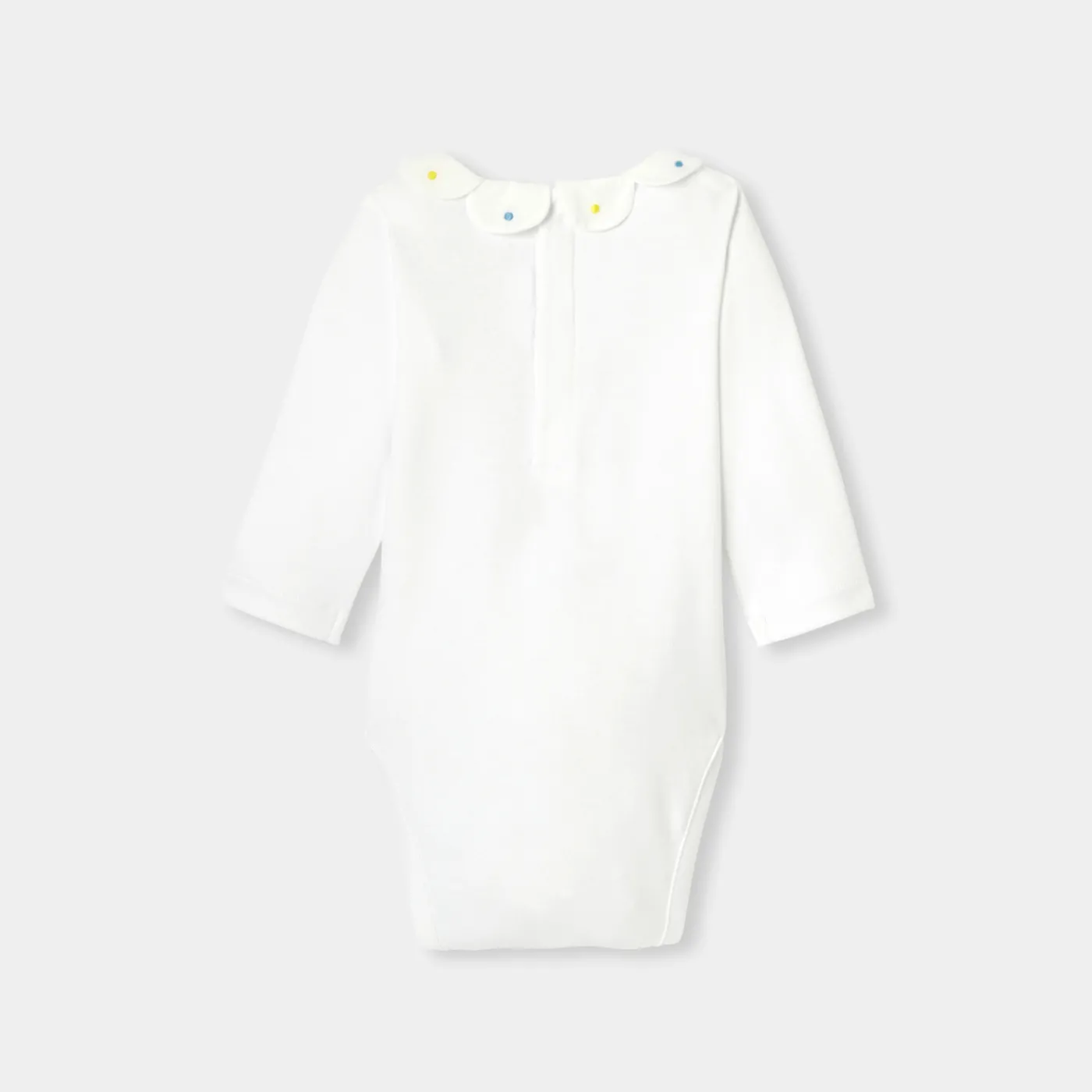 Bodysuits-Jacadi Baby girl bodysuit with petal collar Jacadi White