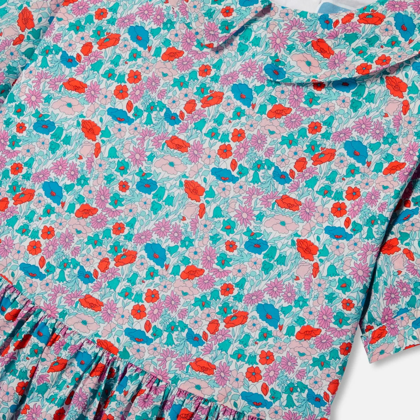 Dresses And Skirts-Jacadi Girl dress in Liberty fabric White/Multicolour