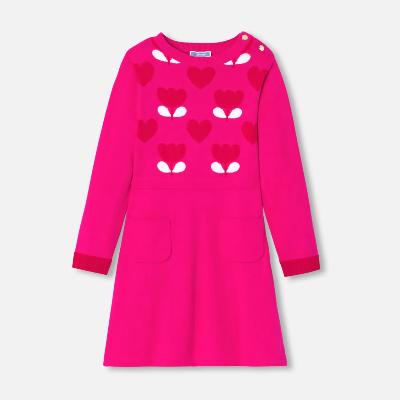 Dresses And Skirts-Jacadi Girl knitted dress Pink/Red