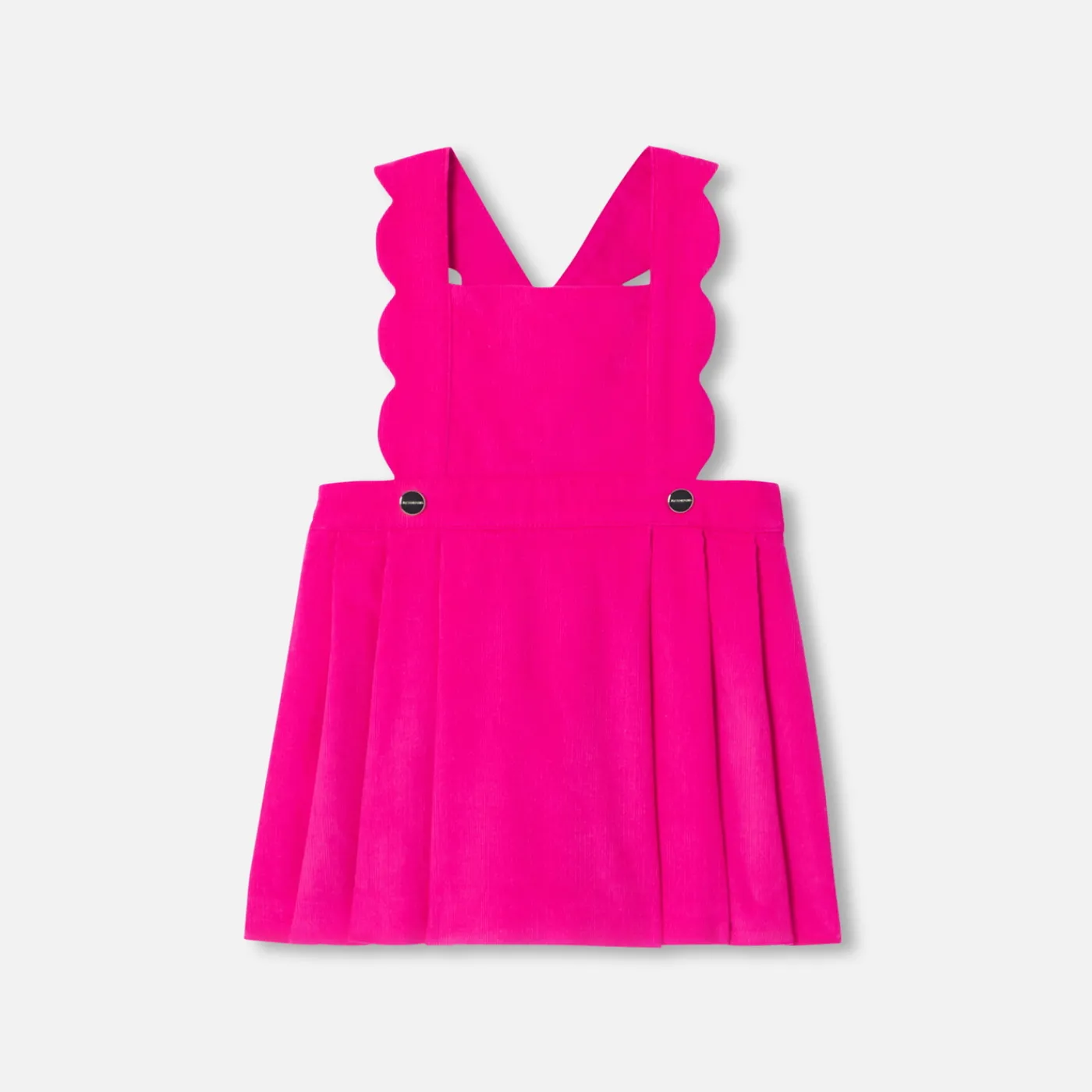 Dresses-Jacadi Baby girl velvet pinafore dress Raspberry