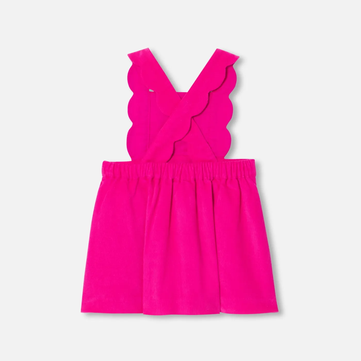 Dresses-Jacadi Baby girl velvet pinafore dress Raspberry