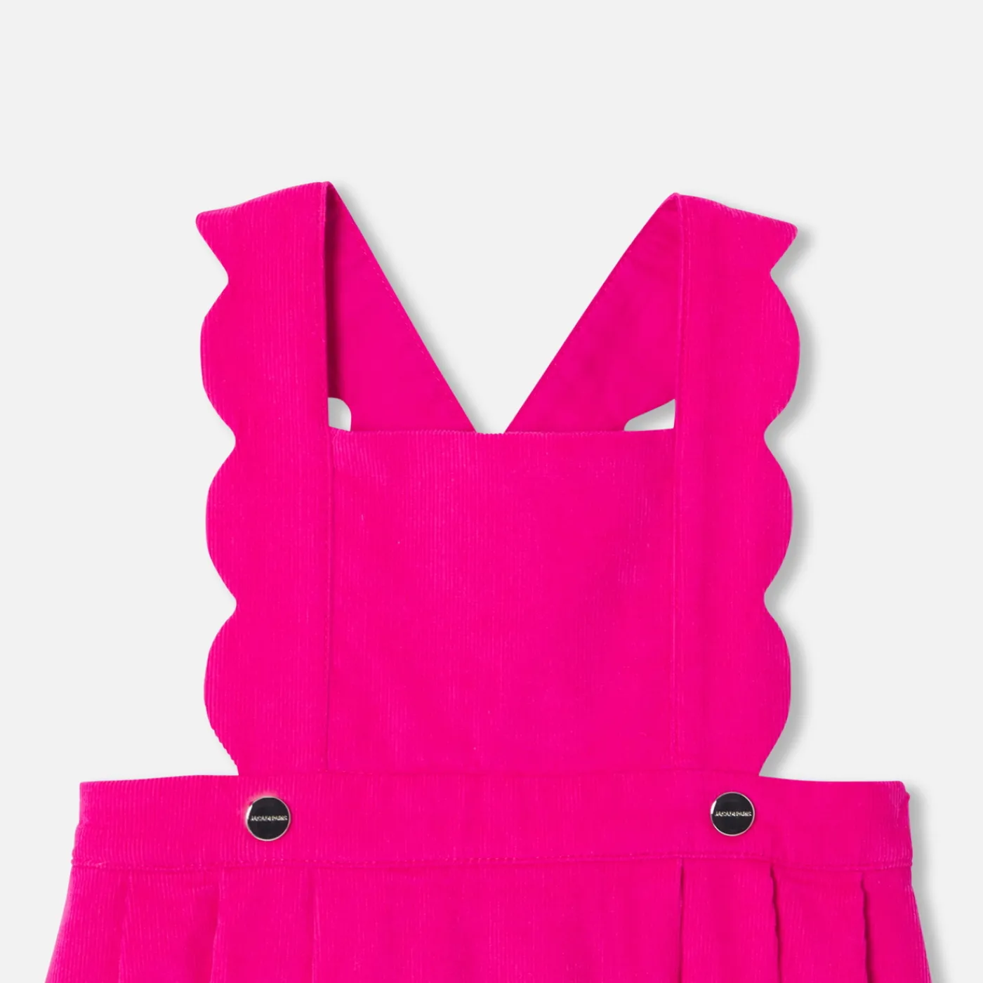 Dresses-Jacadi Baby girl velvet pinafore dress Raspberry