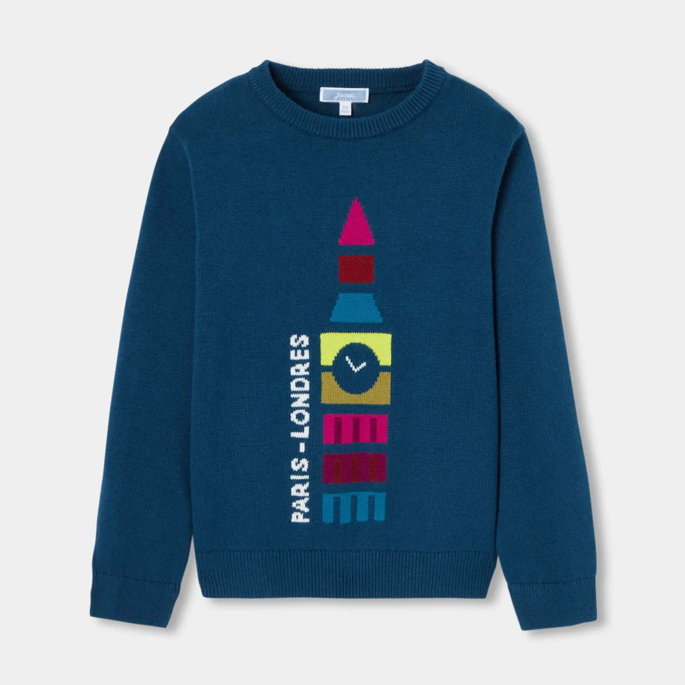Sweaters, Sweatshirts And Cardigans-Jacadi Boy sweater in cotton and wool Ink blue