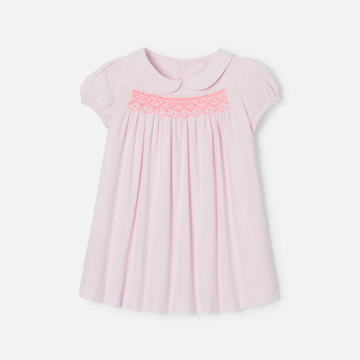 Dresses-Jacadi Baby girl dress with balloon sleeves Jacadi Powder Pink
