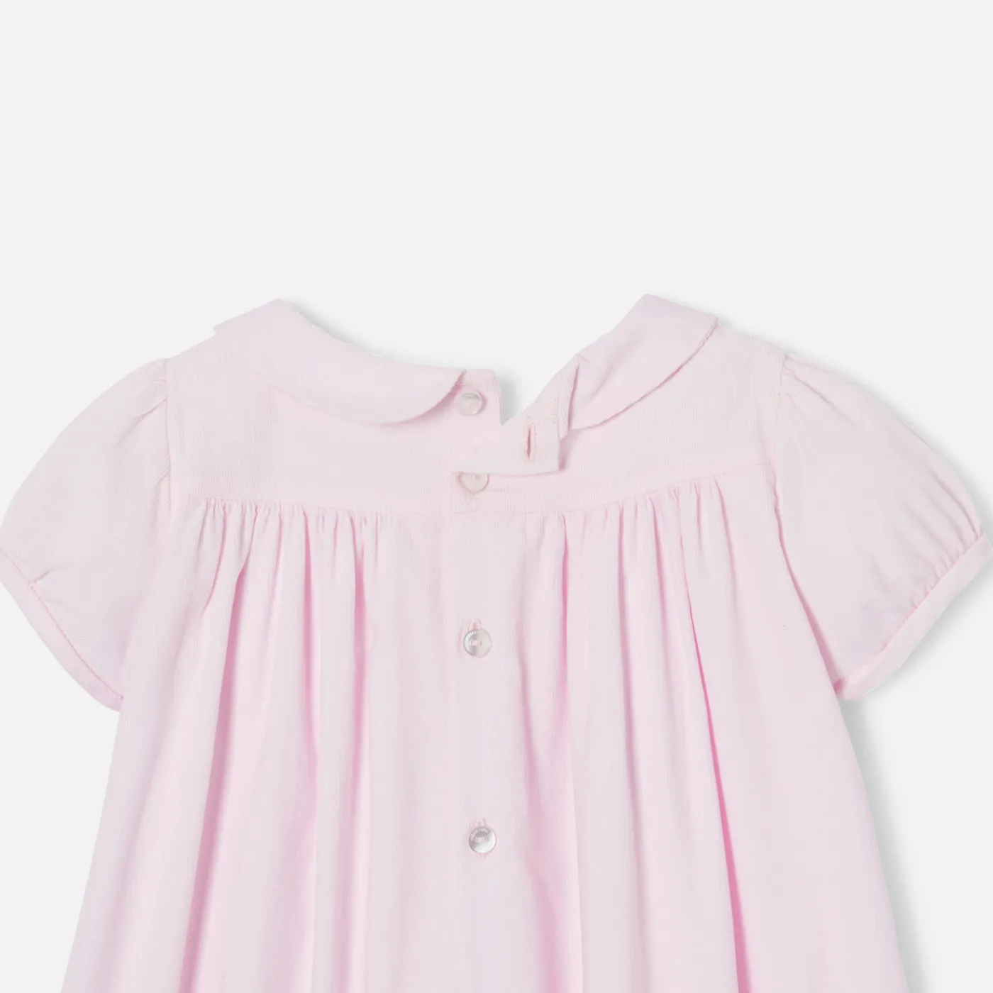 Dresses-Jacadi Baby girl dress with balloon sleeves Jacadi Powder Pink
