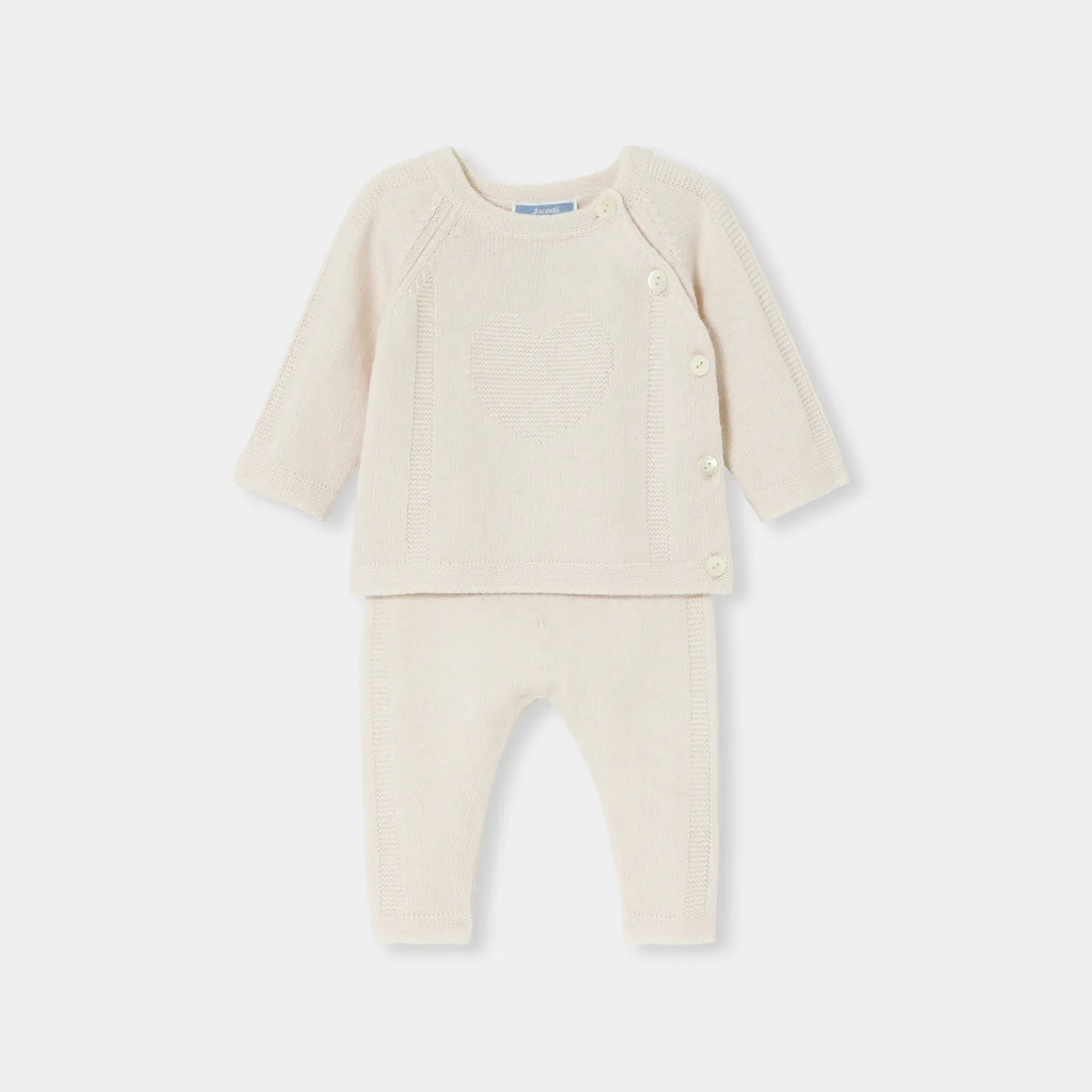 Bloomers, Overalls And Sets-Jacadi Baby girl knitwear set Jacadi soft white