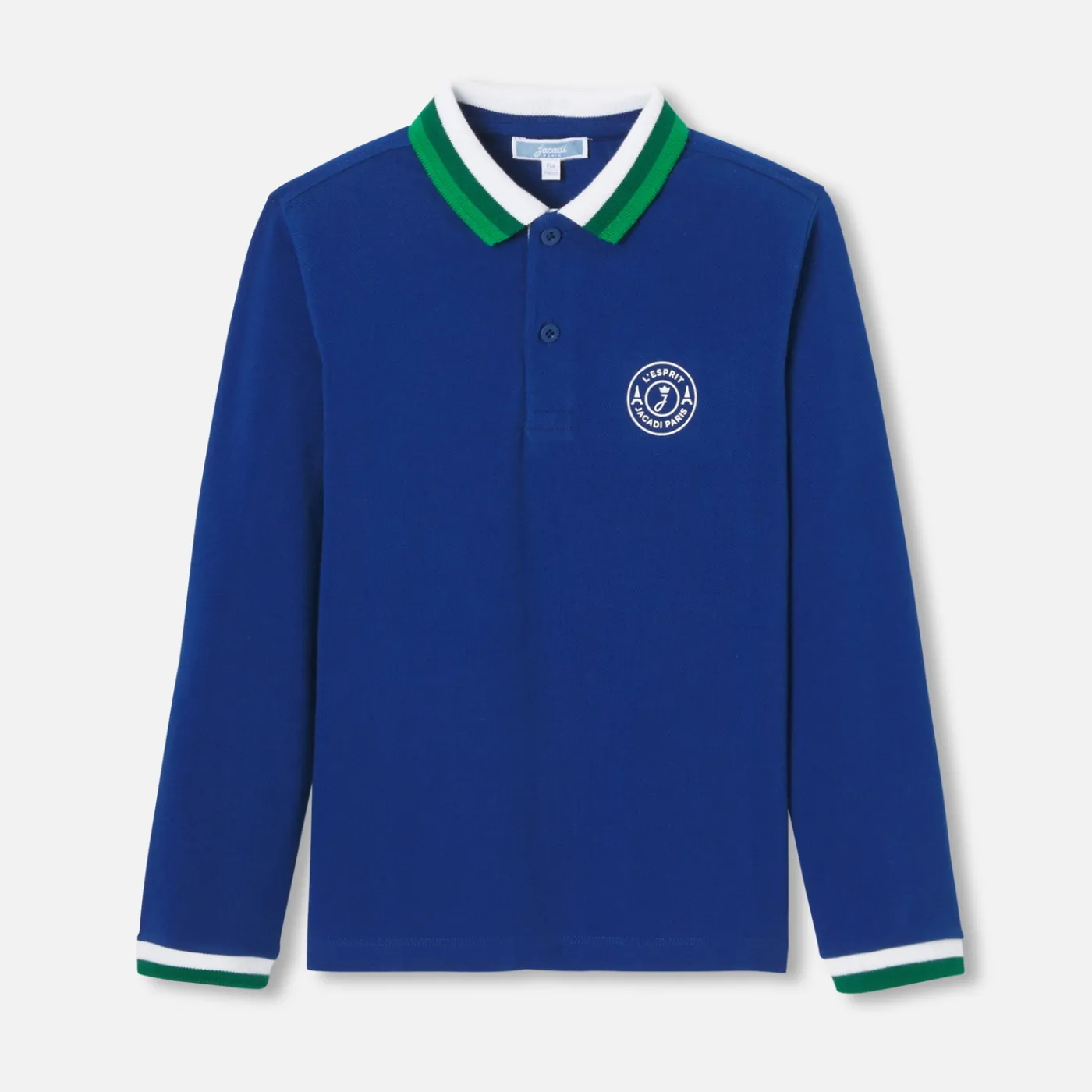T-Shirts And Polo Shirts-Jacadi Boy long-sleeved polo Shoreline blue