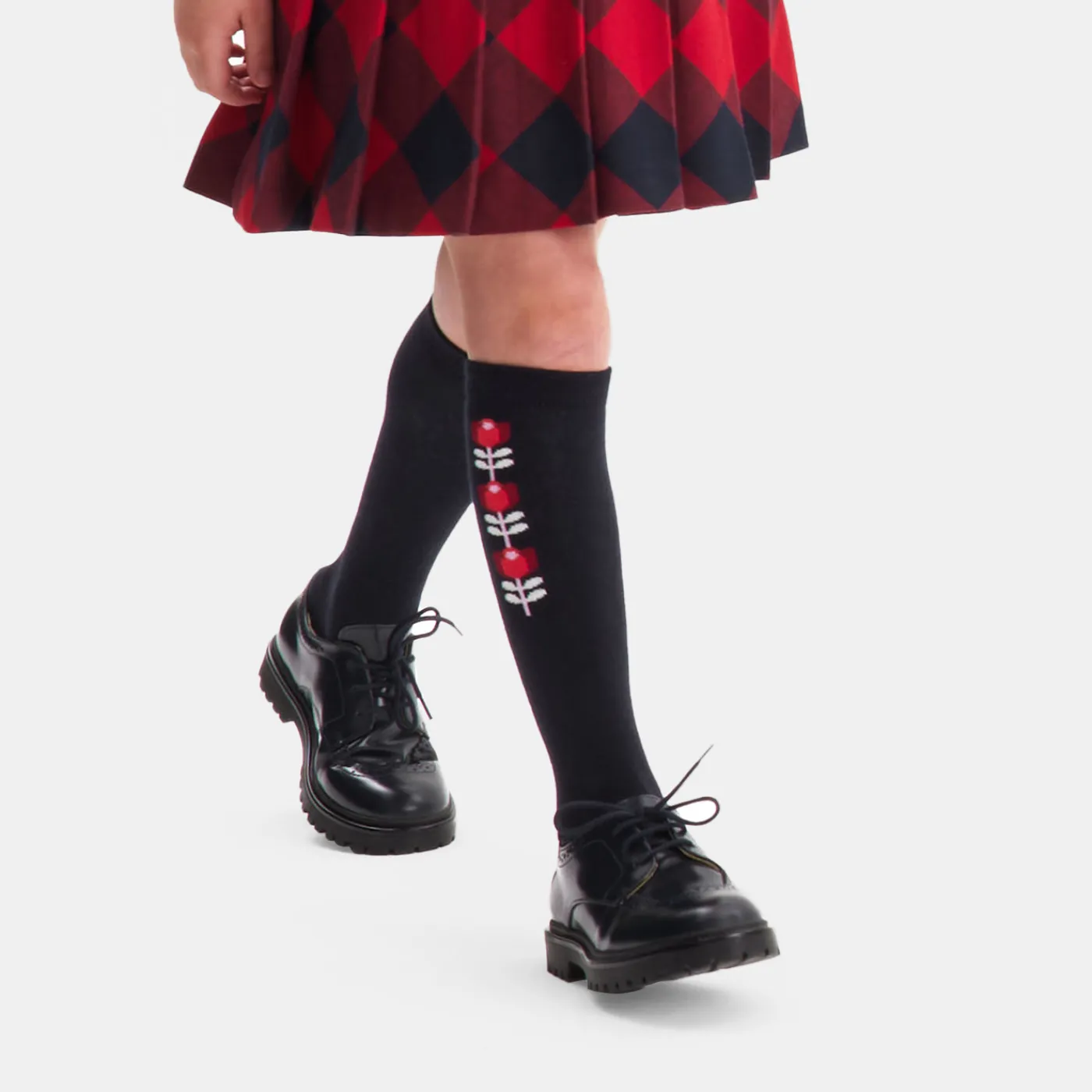 Tights, Socks And Booties|Accessories-Jacadi Girl pair of high socks Jacadi Navy