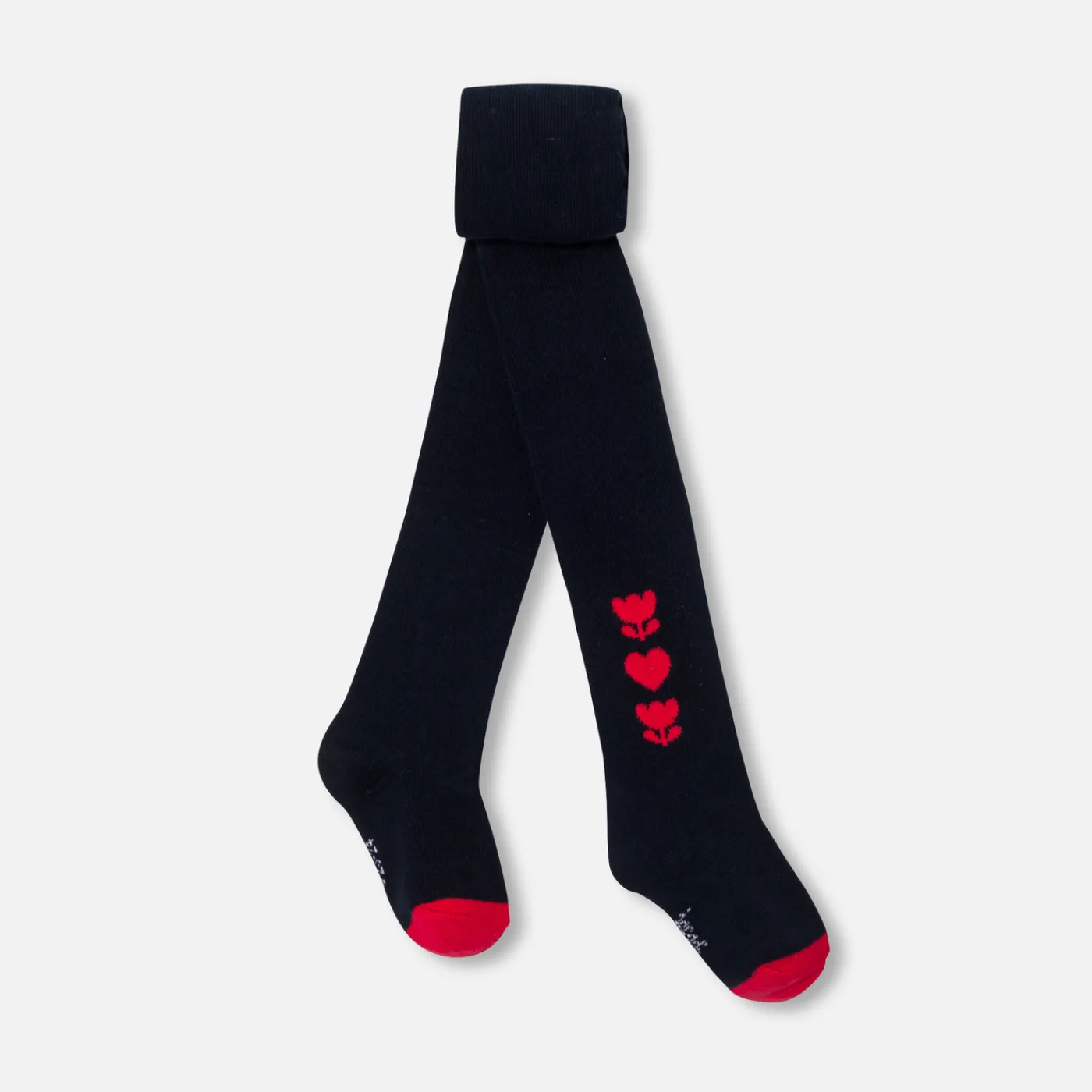 Tights, Socks And Booties|Accessories-Jacadi Baby girl heart tights Jacadi Navy