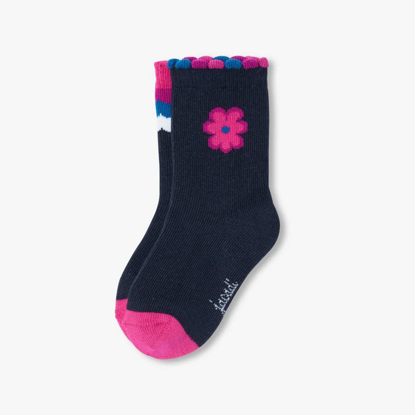 Tights, Socks And Booties|Accessories-Jacadi Baby girl socks duo Navy/Pink