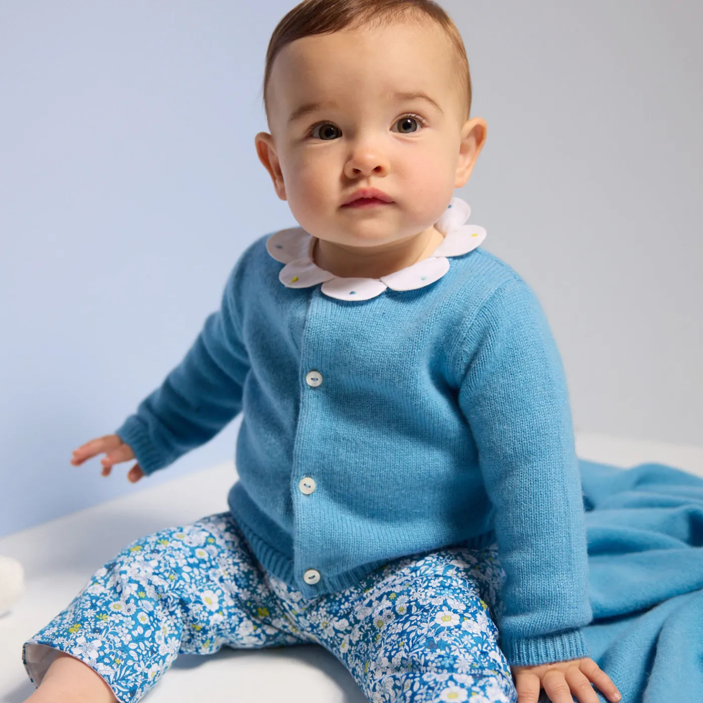Jumpers, Sweatshirts And Cardigans-Jacadi Baby cashmere cardigan Prussian blue