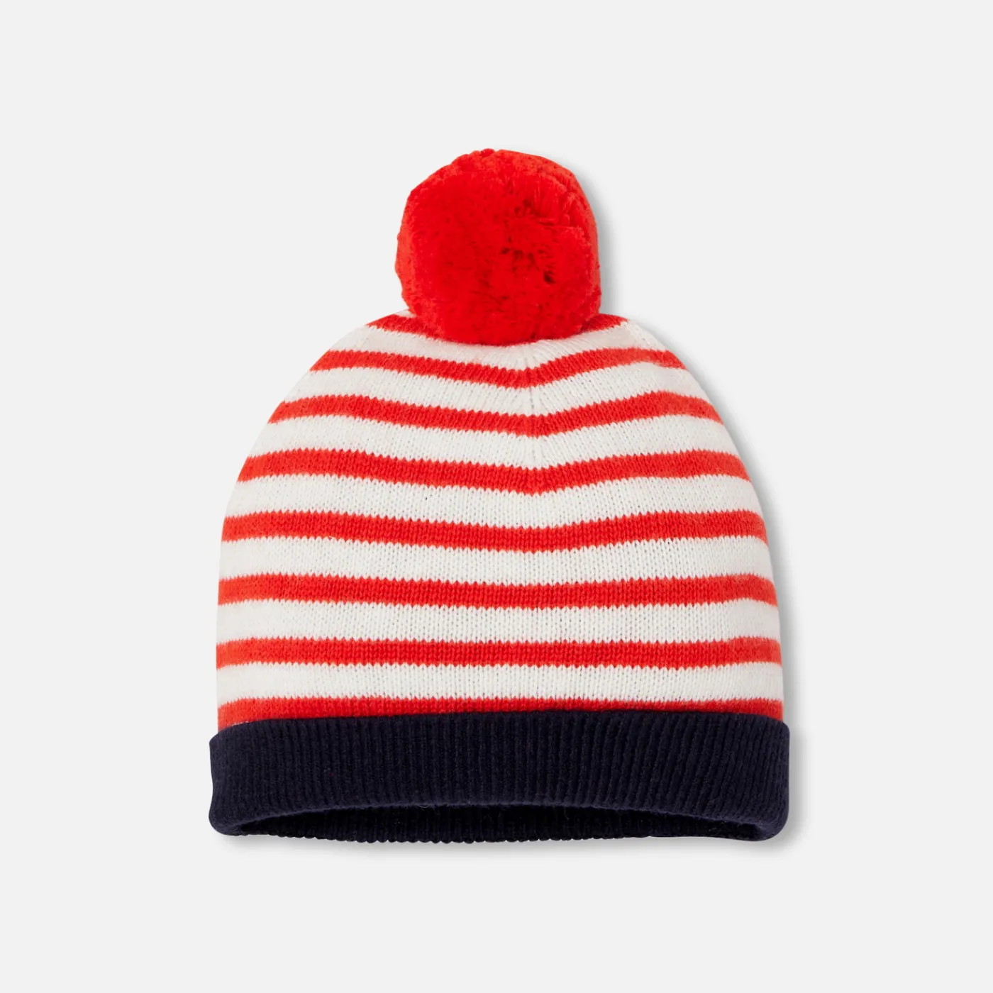 Other Accessories|Beanies Scarves And Gloves-Jacadi Baby boy hat with pompon White/Red