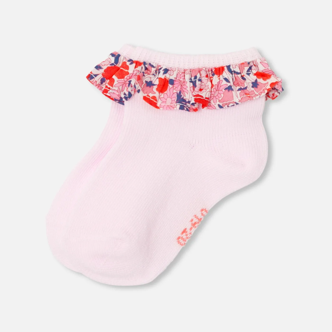 Tights, Socks And Booties|Accessories-Jacadi Baby girl socks with ruffles Pink