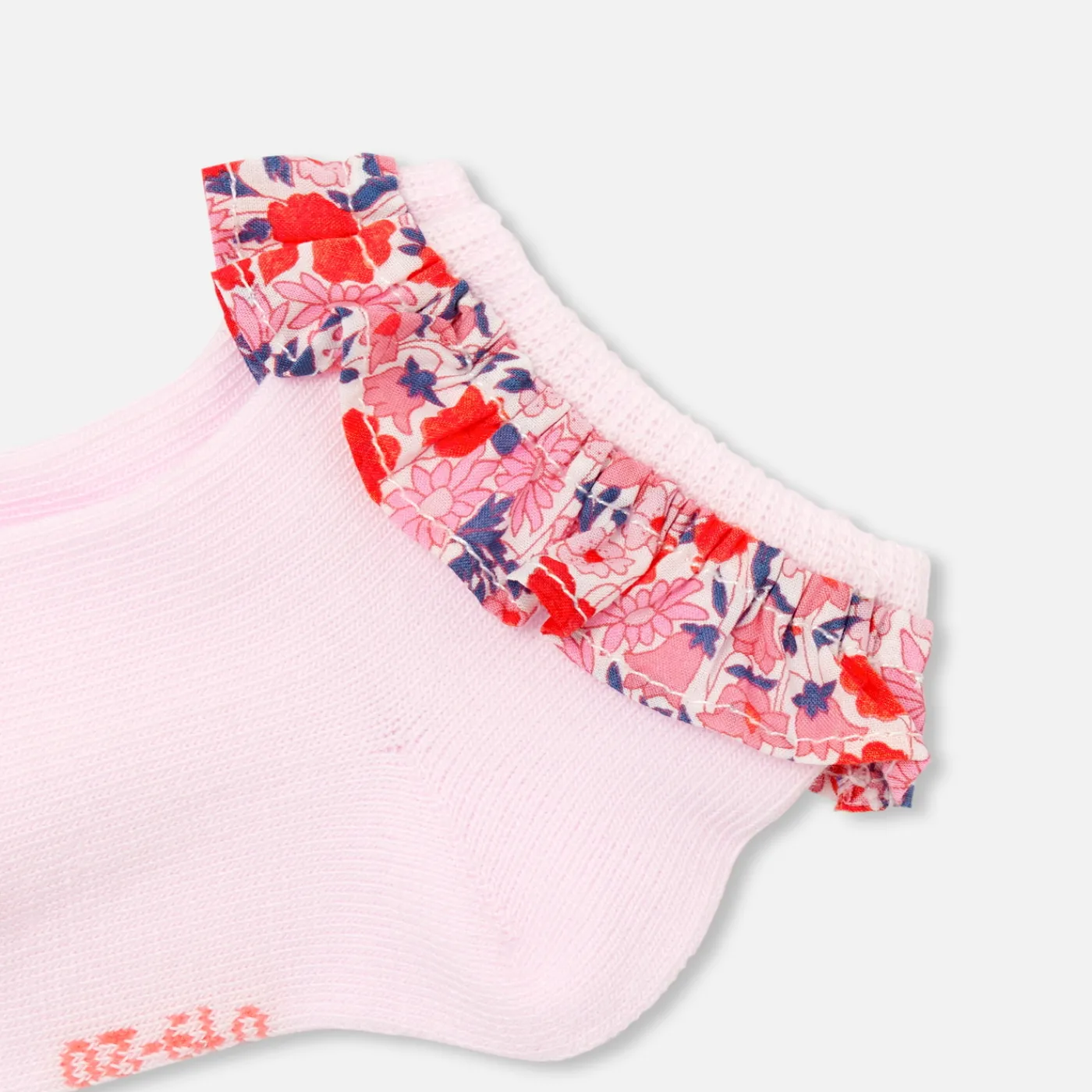 Tights, Socks And Booties|Accessories-Jacadi Baby girl socks with ruffles Pink