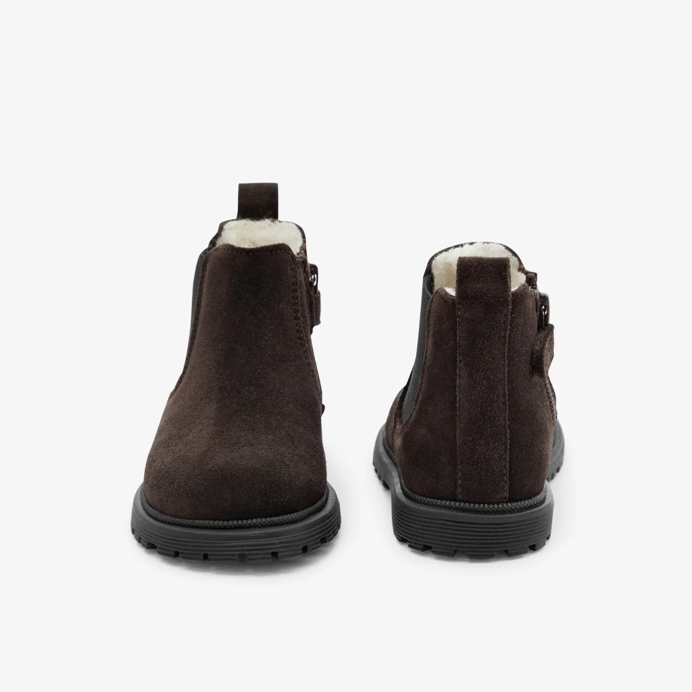 Ankle Boots-Jacadi Baby boy Chelsea boots with fur Brown