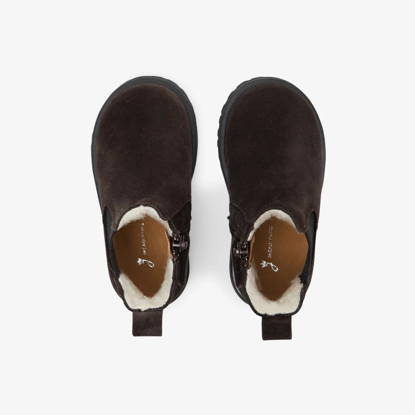 Ankle Boots-Jacadi Baby boy Chelsea boots with fur Brown