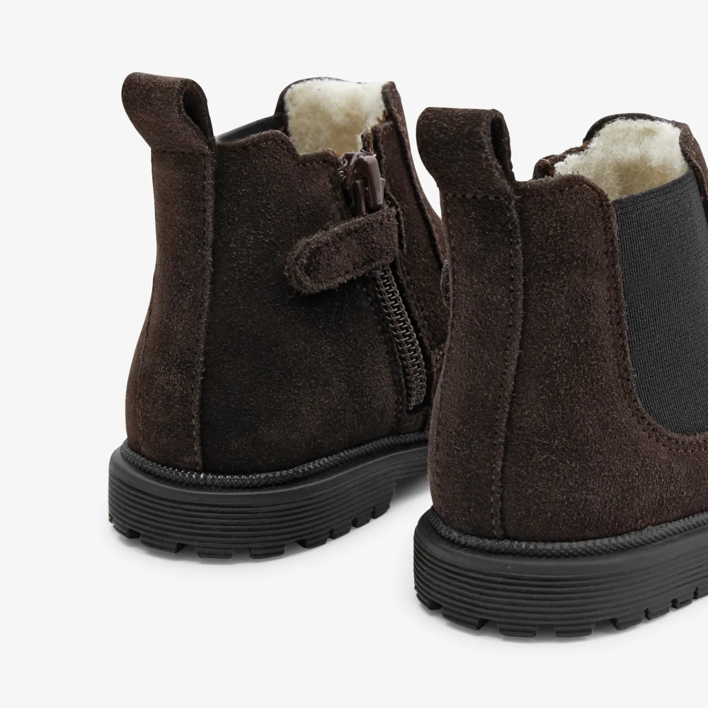 Ankle Boots-Jacadi Baby boy Chelsea boots with fur Brown