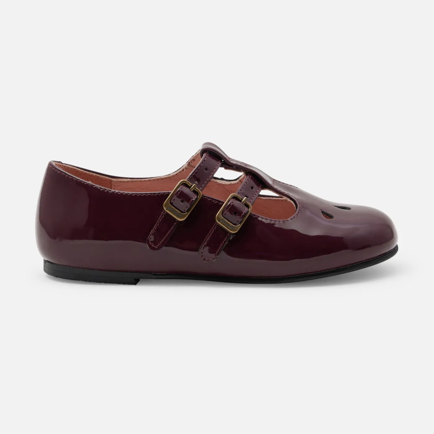 Mary Janes, T-Straps And Ballet Flats-Jacadi Girl patent leather t-bar shoes Burgundy