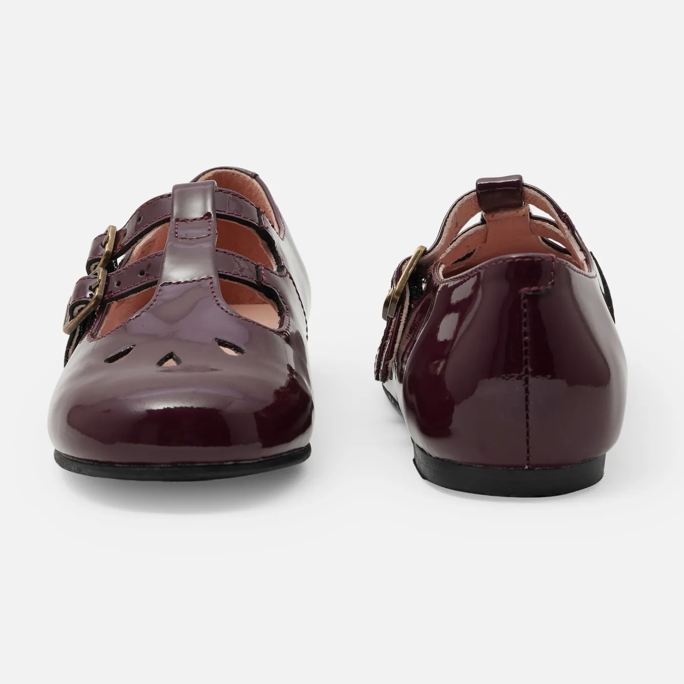 Mary Janes, T-Straps And Ballet Flats-Jacadi Girl patent leather t-bar shoes Burgundy