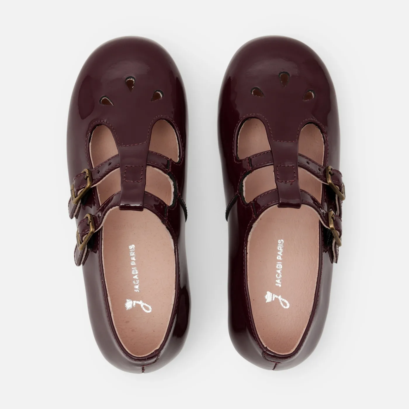 Mary Janes, T-Straps And Ballet Flats-Jacadi Girl patent leather t-bar shoes Burgundy