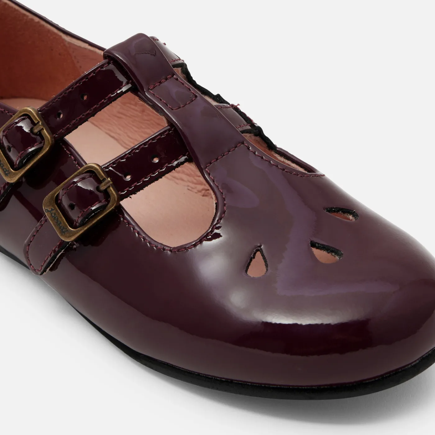 Mary Janes, T-Straps And Ballet Flats-Jacadi Girl patent leather t-bar shoes Burgundy