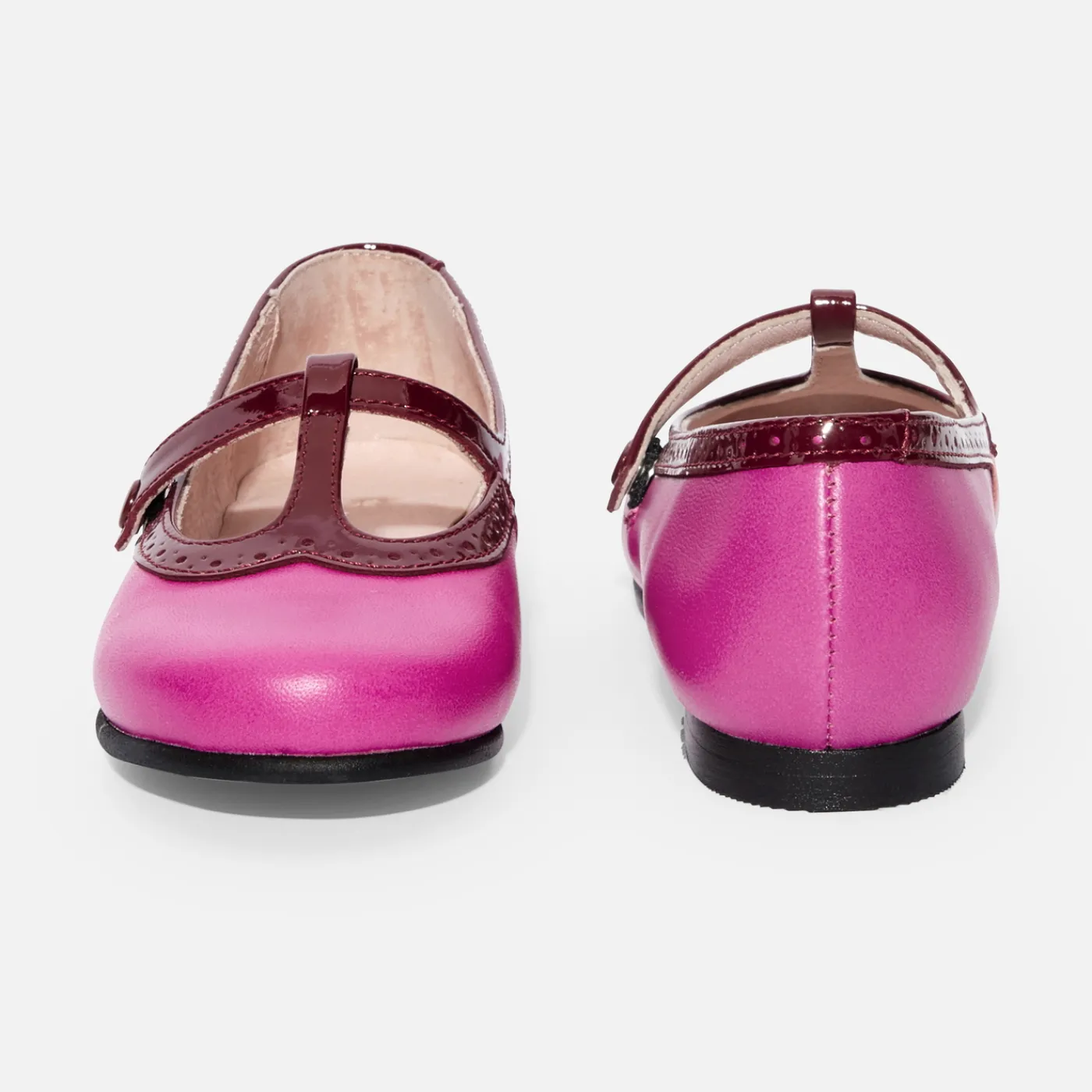 Mary Janes, T-Straps And Ballet Flats-Jacadi Girl leather t-bar shoes Pink