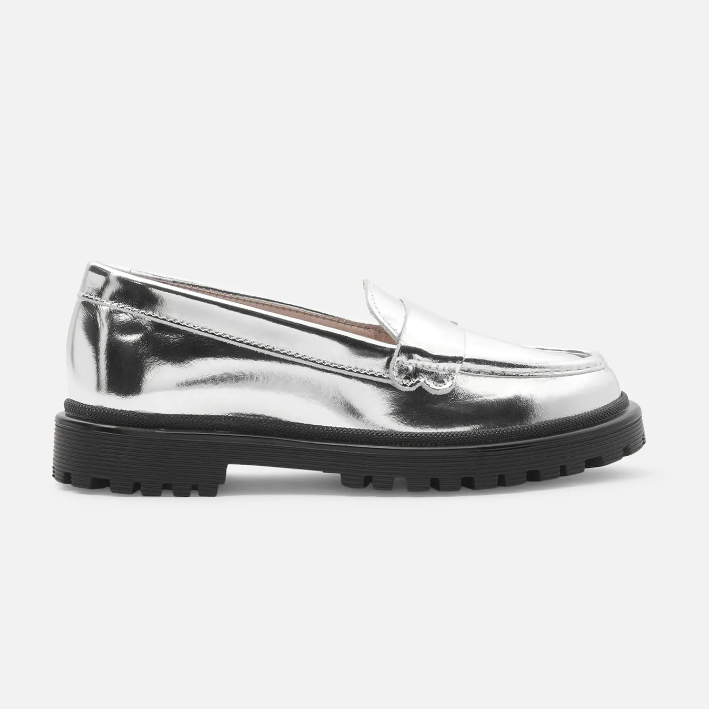 Loafers, Lace-Ups And Moccasins-Jacadi Girl moccasins in glazed leather Silver