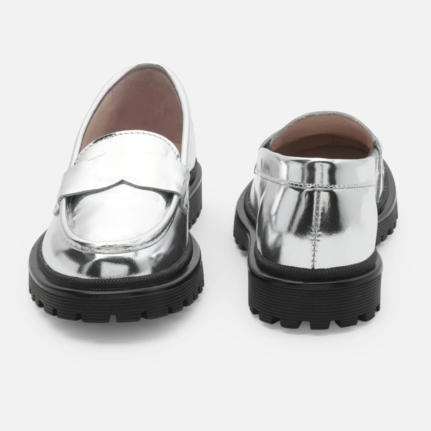 Loafers, Lace-Ups And Moccasins-Jacadi Girl moccasins in glazed leather Silver