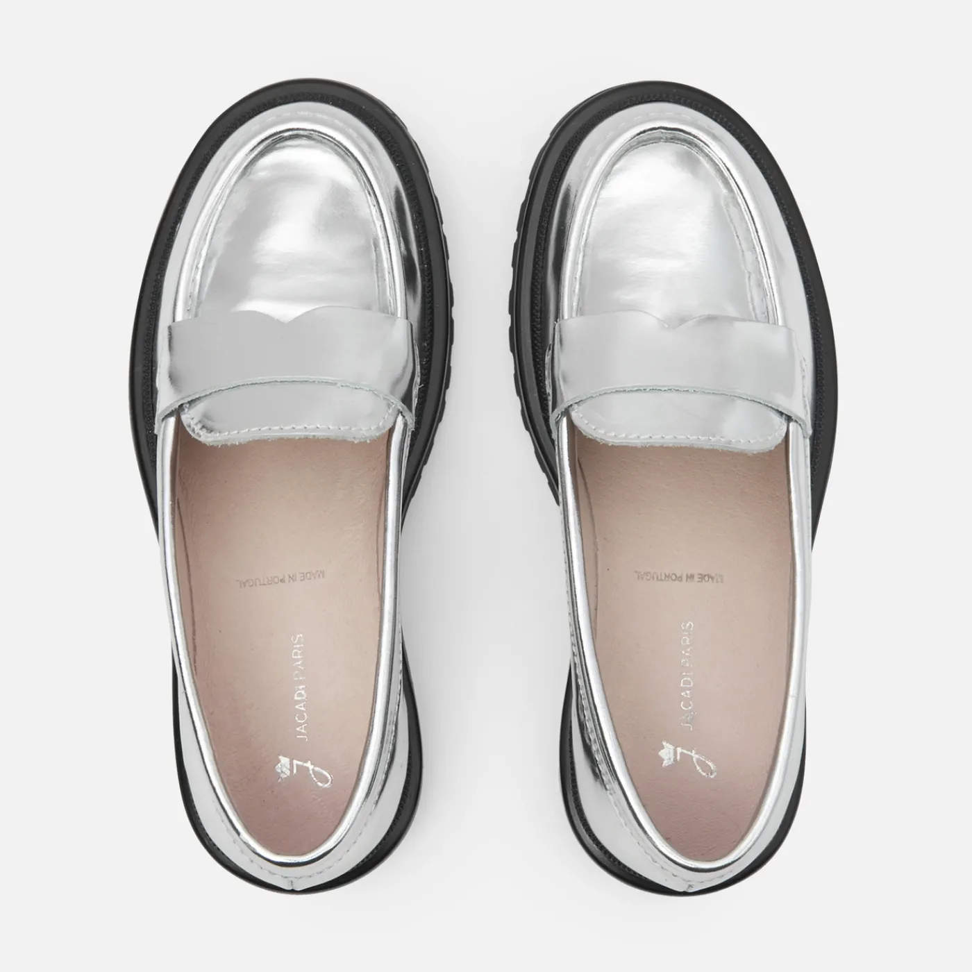 Loafers, Lace-Ups And Moccasins-Jacadi Girl moccasins in glazed leather Silver