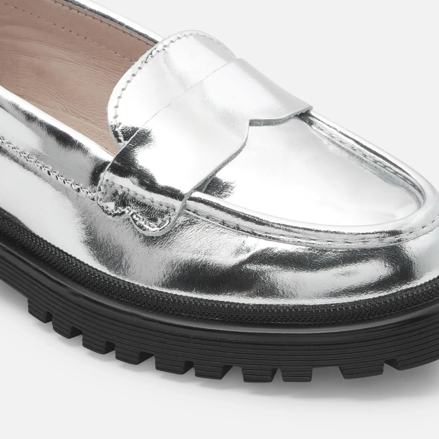 Loafers, Lace-Ups And Moccasins-Jacadi Girl moccasins in glazed leather Silver