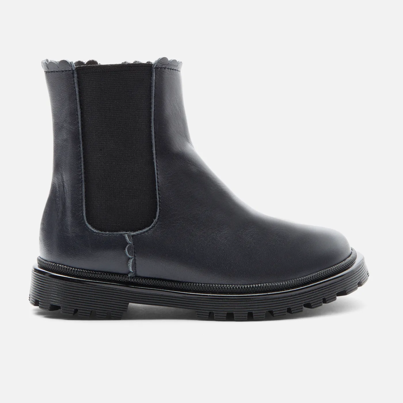 Ankle & Lined Boots-Jacadi Girl Chelsea boots in smooth leather Jacadi Navy