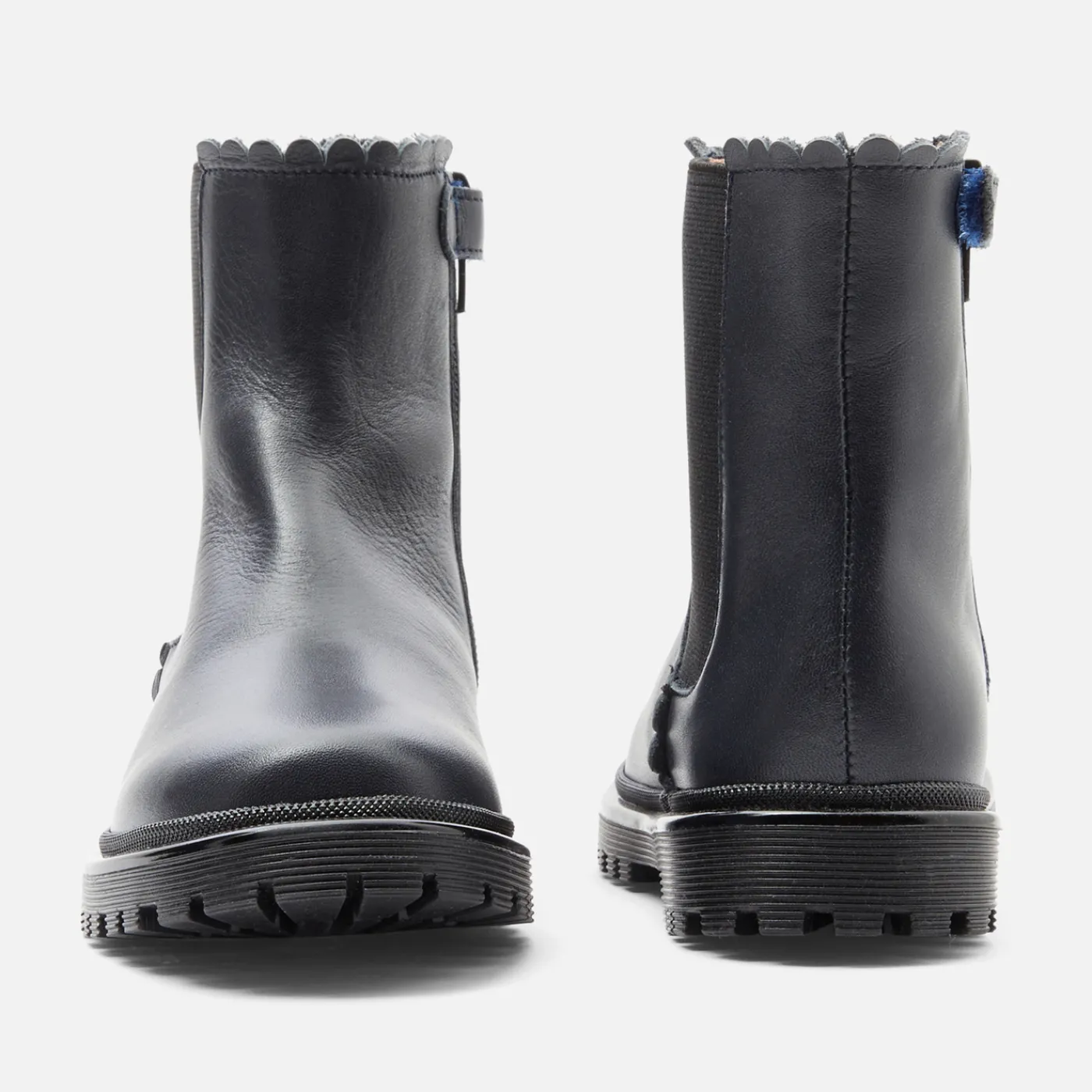 Ankle & Lined Boots-Jacadi Girl Chelsea boots in smooth leather Jacadi Navy