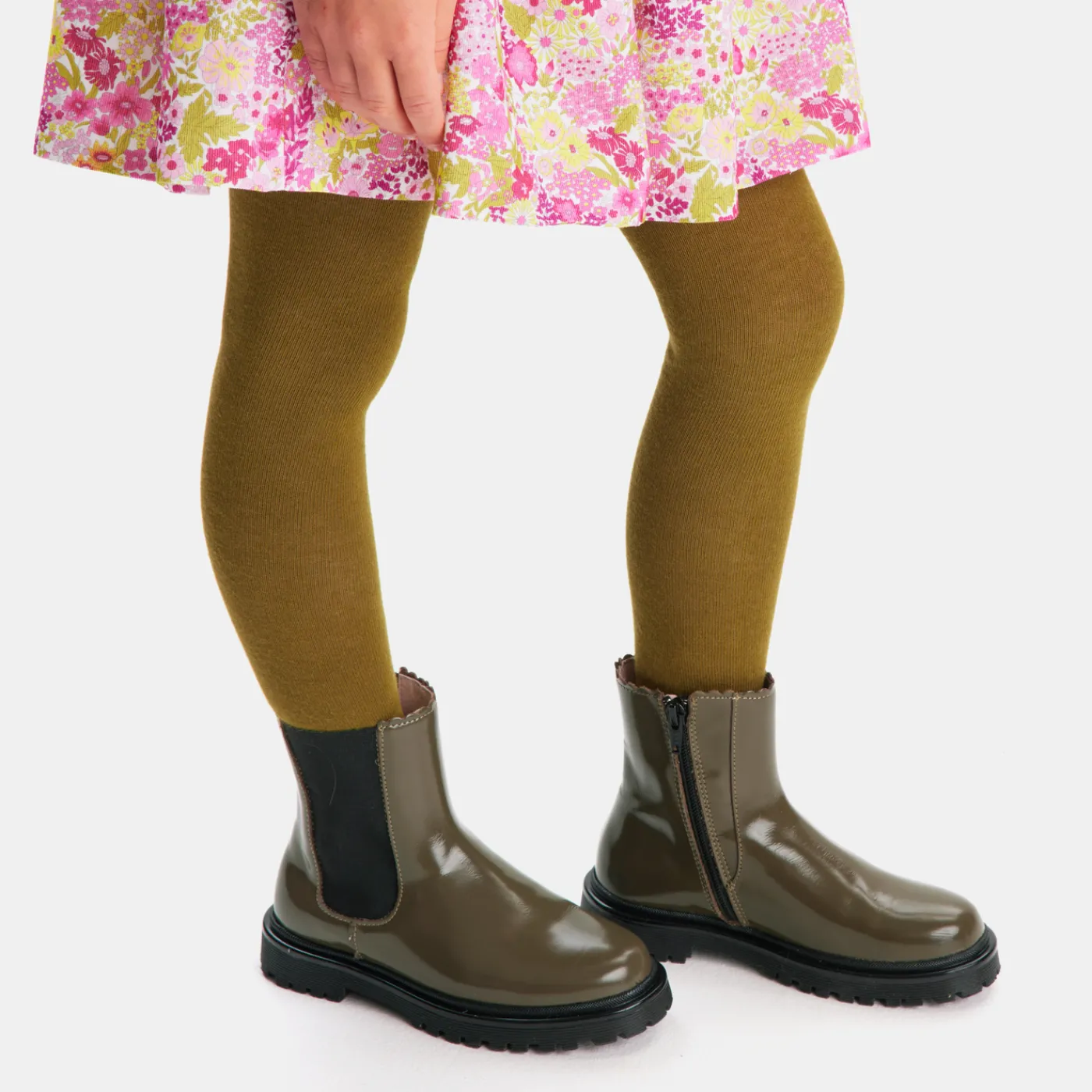 Ankle & Lined Boots-Jacadi Girl Chelsea boots in smooth leather Khaki