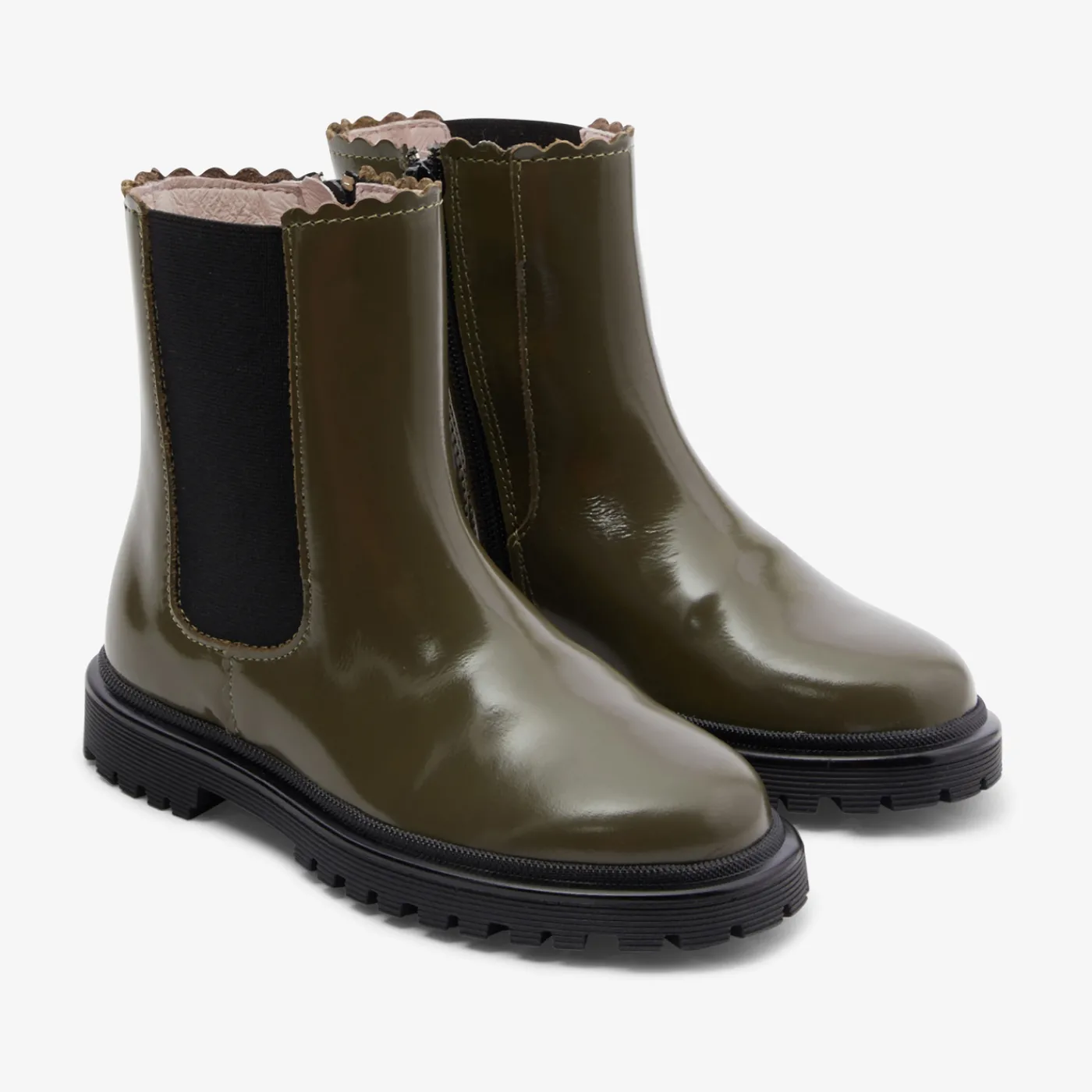 Ankle & Lined Boots-Jacadi Girl Chelsea boots in smooth leather Khaki