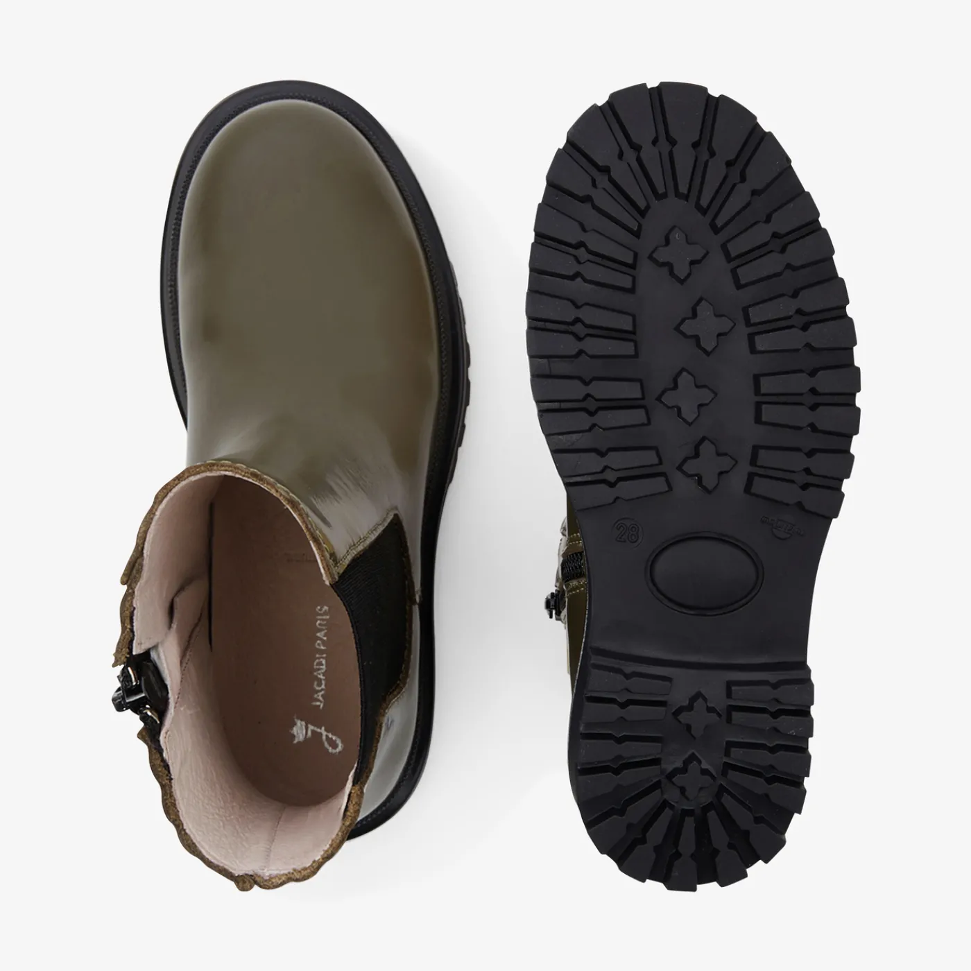 Ankle & Lined Boots-Jacadi Girl Chelsea boots in smooth leather Khaki