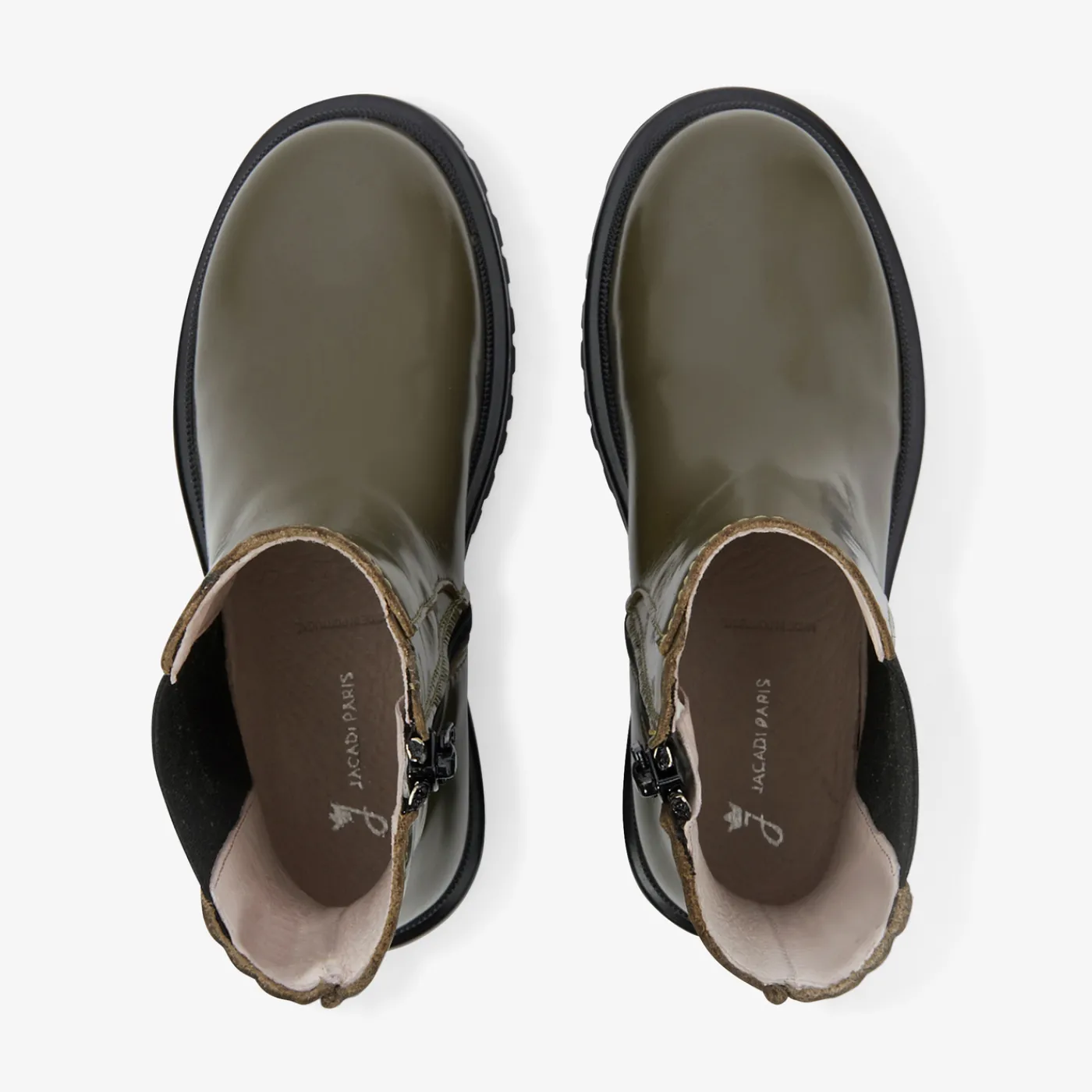 Ankle & Lined Boots-Jacadi Girl Chelsea boots in smooth leather Khaki