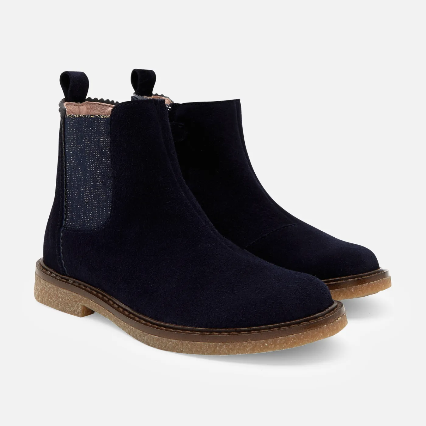 Ankle & Lined Boots-Jacadi Girl leather boots Jacadi Navy