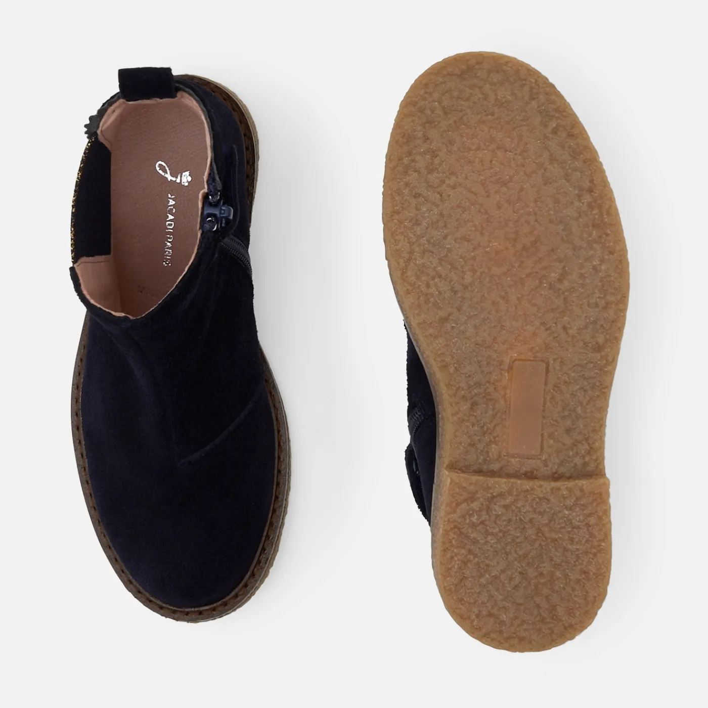 Ankle & Lined Boots-Jacadi Girl leather boots Jacadi Navy