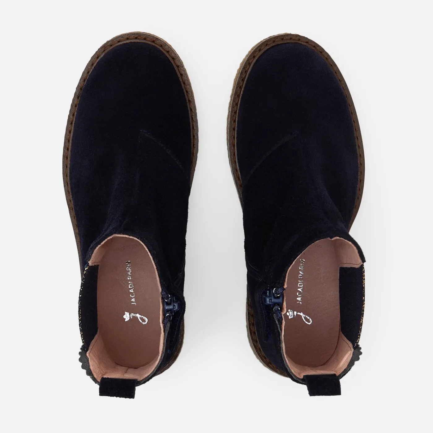 Ankle & Lined Boots-Jacadi Girl leather boots Jacadi Navy