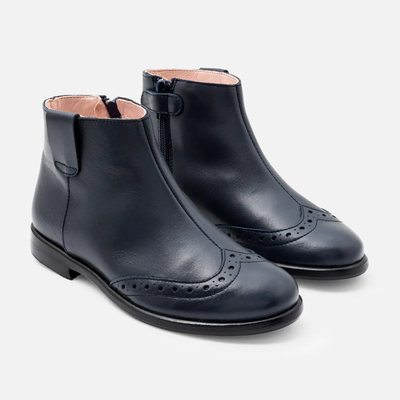 Ankle & Lined Boots-Jacadi Girl leather boots Jacadi Navy