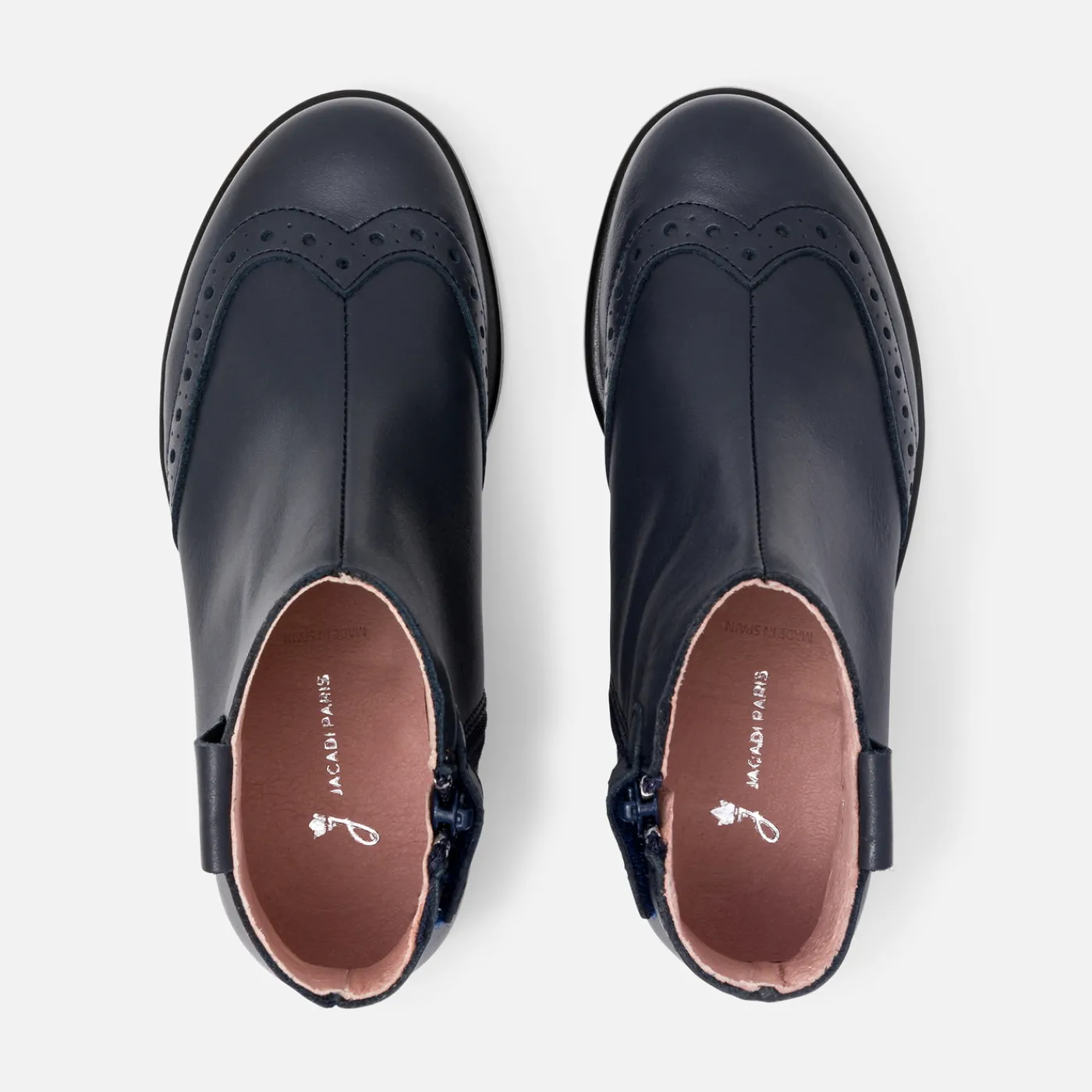 Ankle & Lined Boots-Jacadi Girl leather boots Jacadi Navy