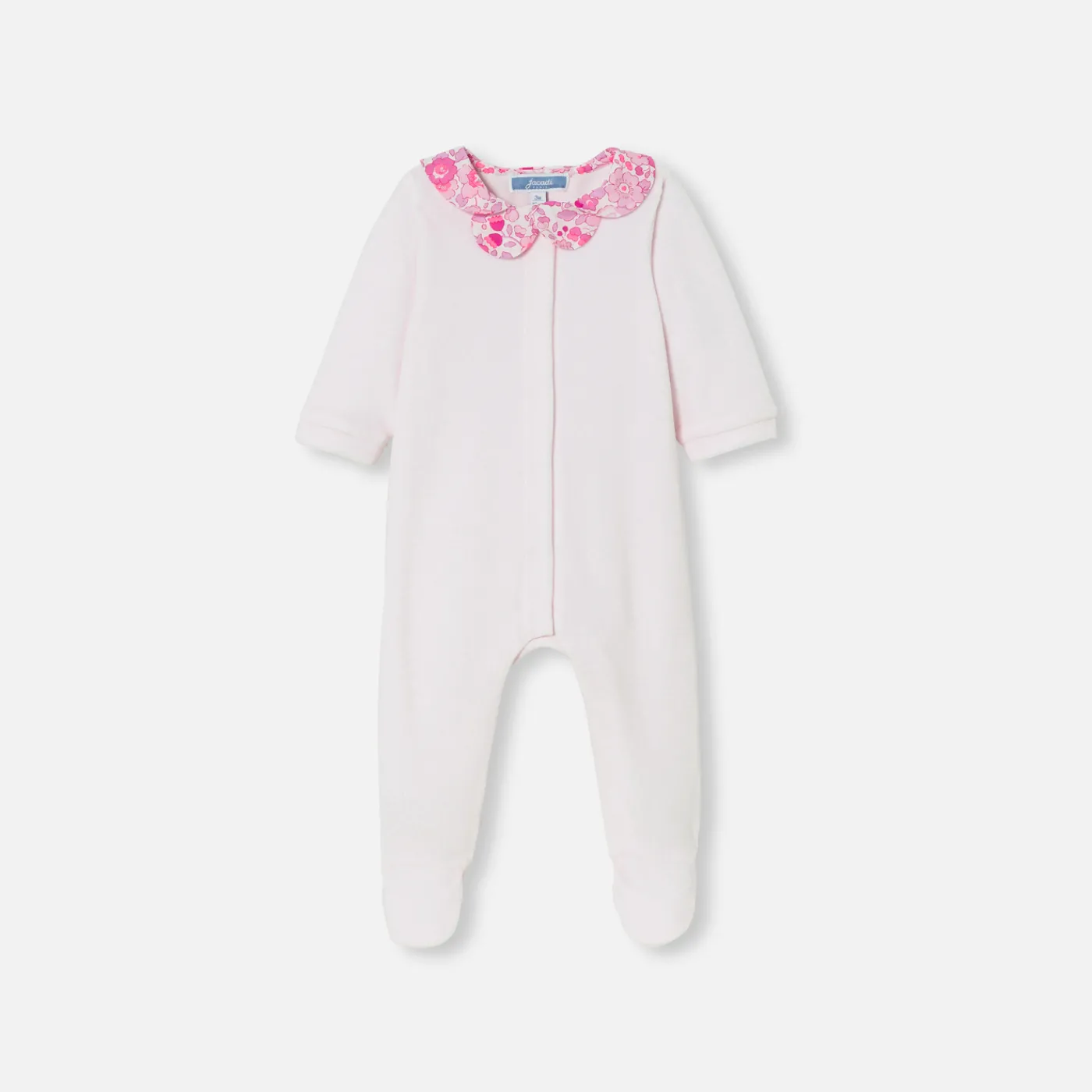 Pajamas-Jacadi Baby girl velvet pajamas Jacadi pale Pink