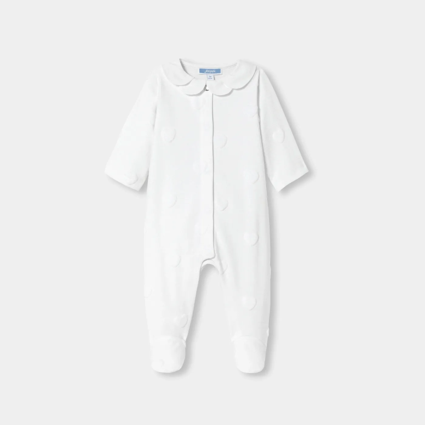 Pajamas-Jacadi Baby girl jersey pajamas with cloud motif Jacadi White