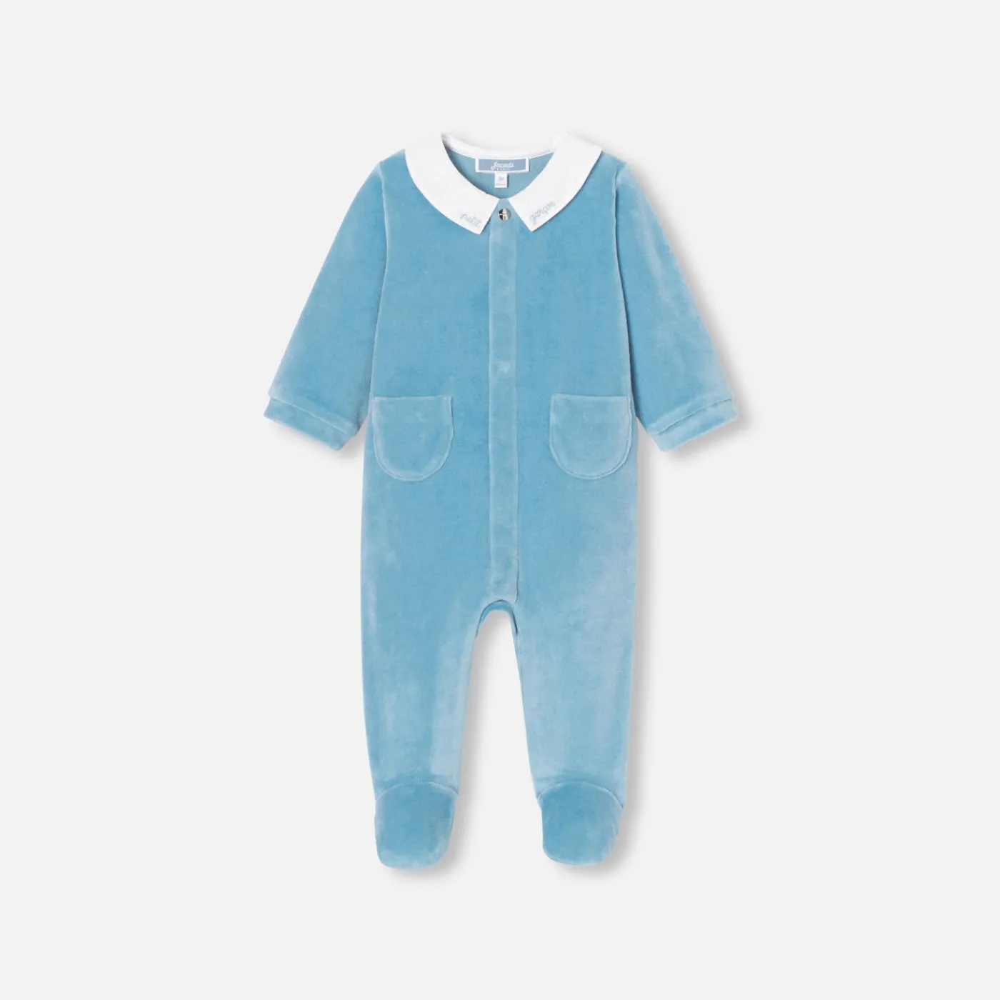 Pajamas-Jacadi Baby boy velvet pajamas Aqua