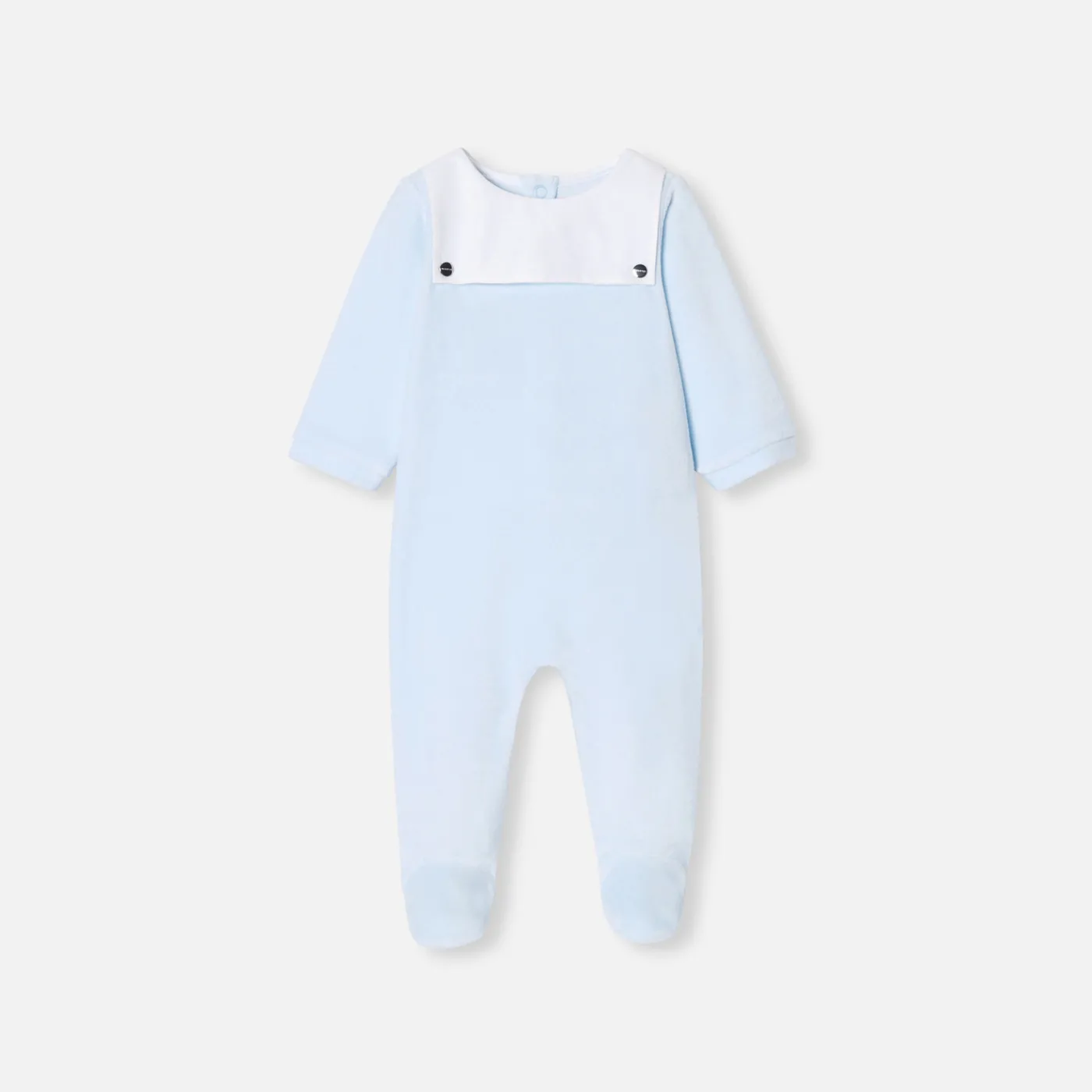 Pajamas-Jacadi Baby boy velvet pajamas Pale blue