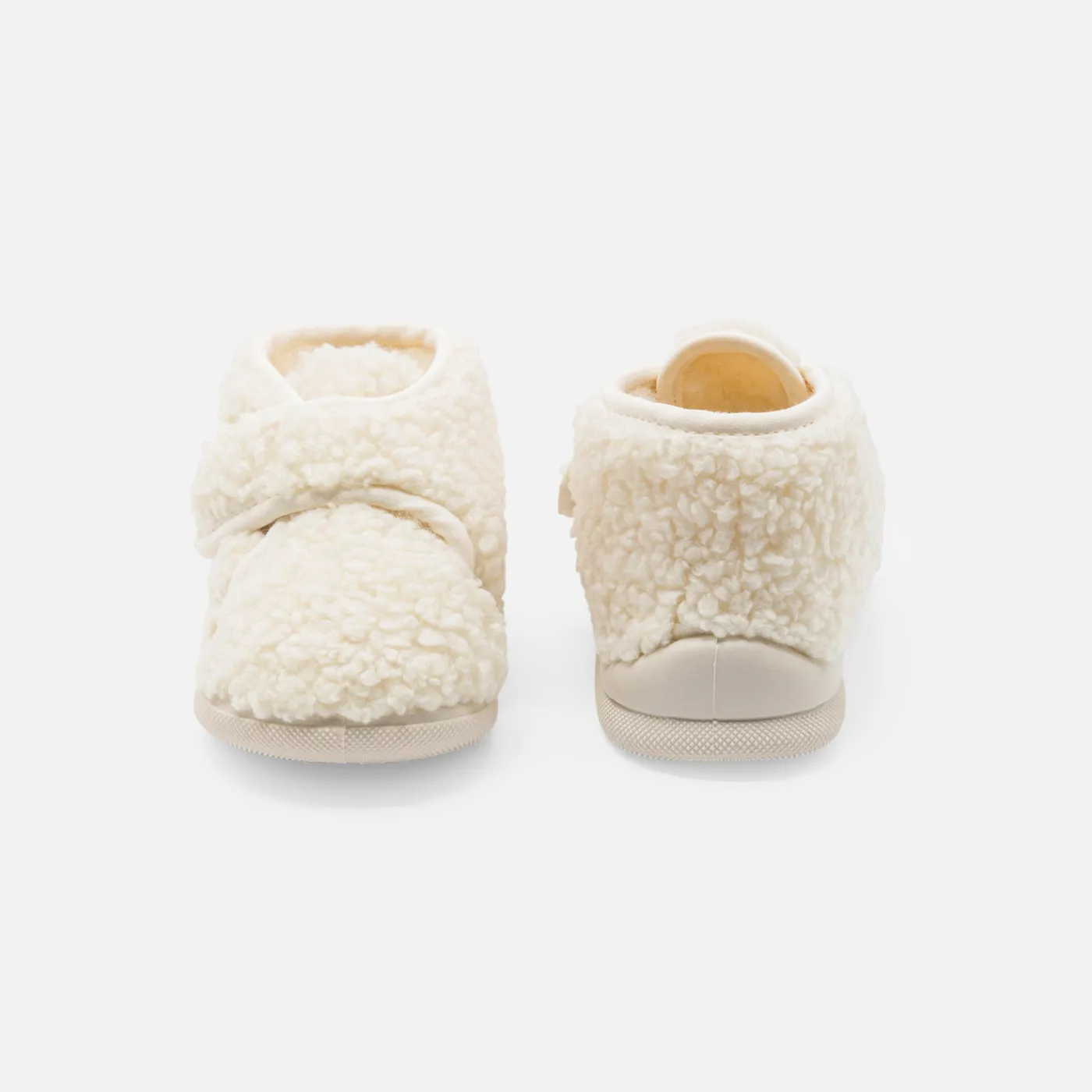 Slippers|Slippers-Jacadi Baby sherpa slippers Cream/Beige