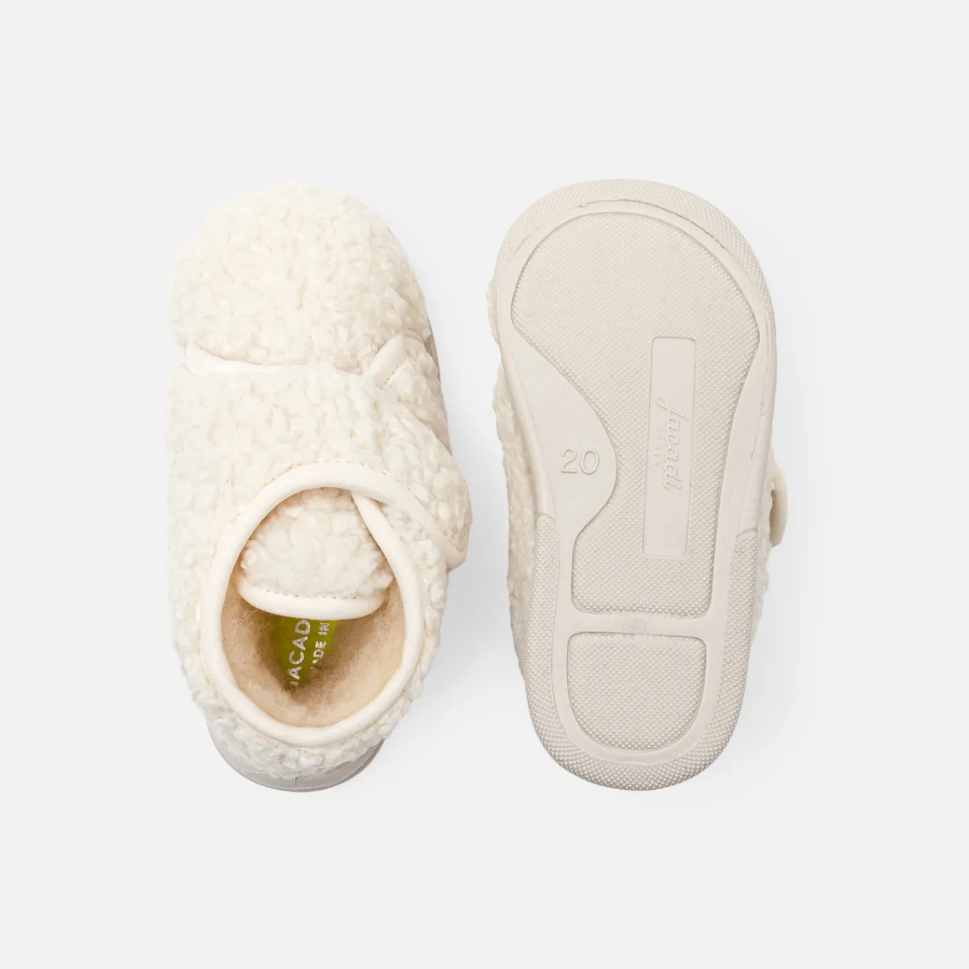 Slippers|Slippers-Jacadi Baby sherpa slippers Cream/Beige