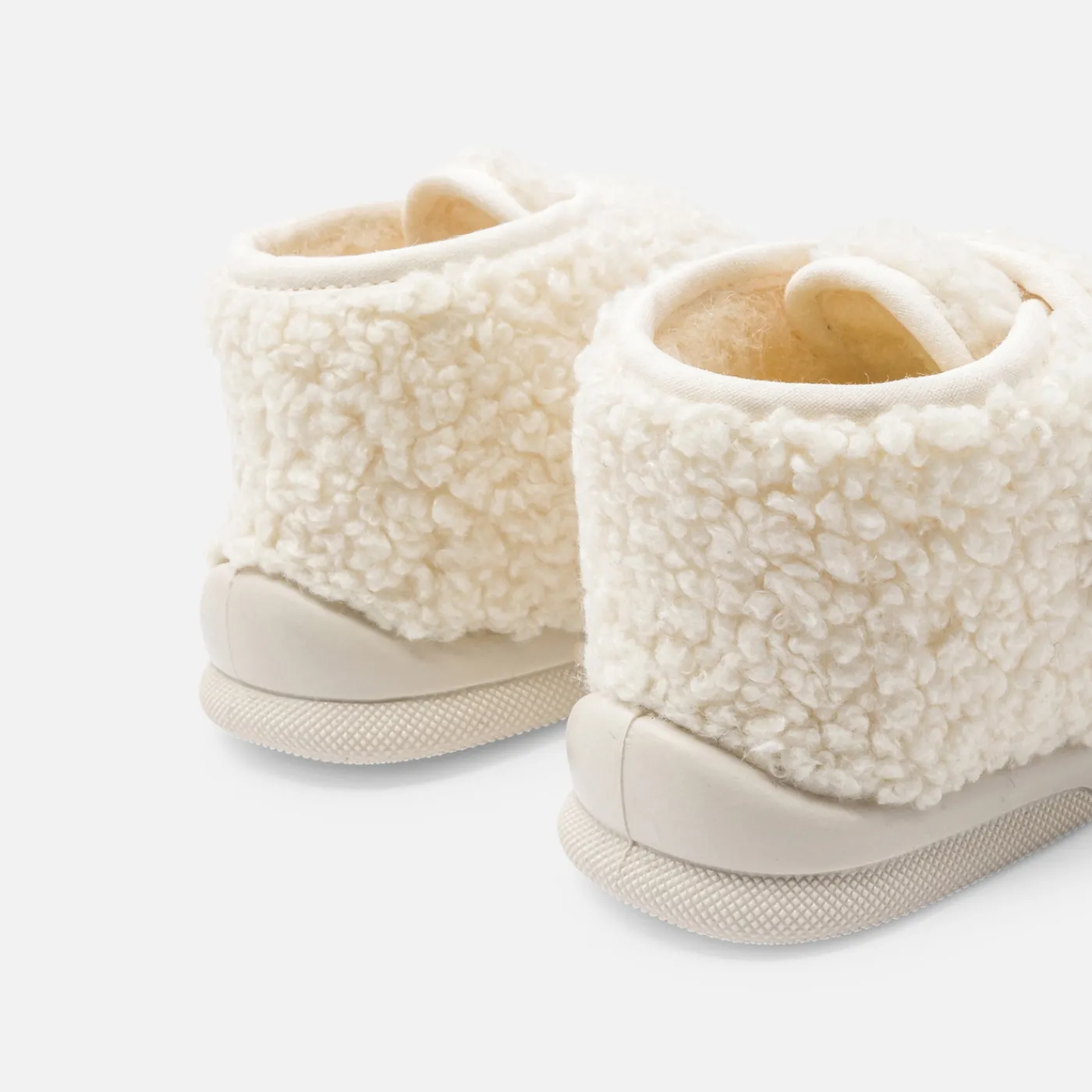 Slippers|Slippers-Jacadi Baby sherpa slippers Cream/Beige
