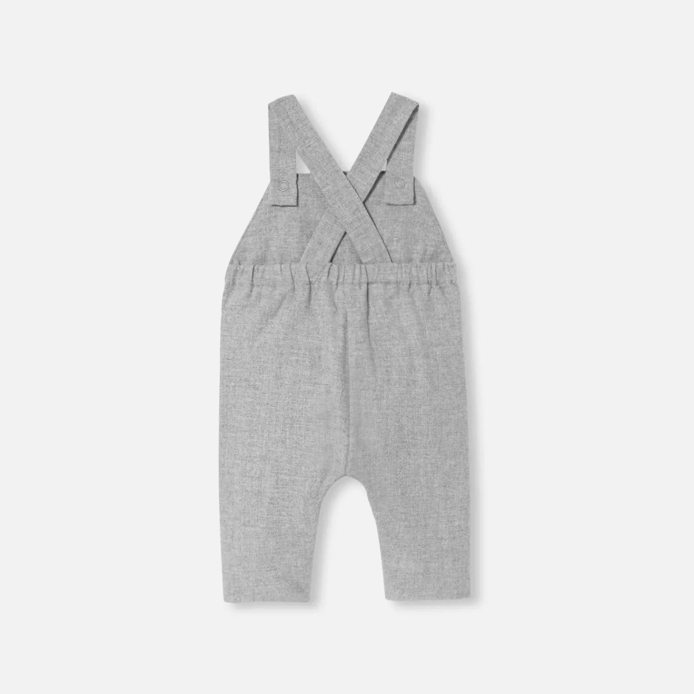 Bloomers, Overalls And Sets-Jacadi Baby boy flannel overalls Jacadi light Heather Grey