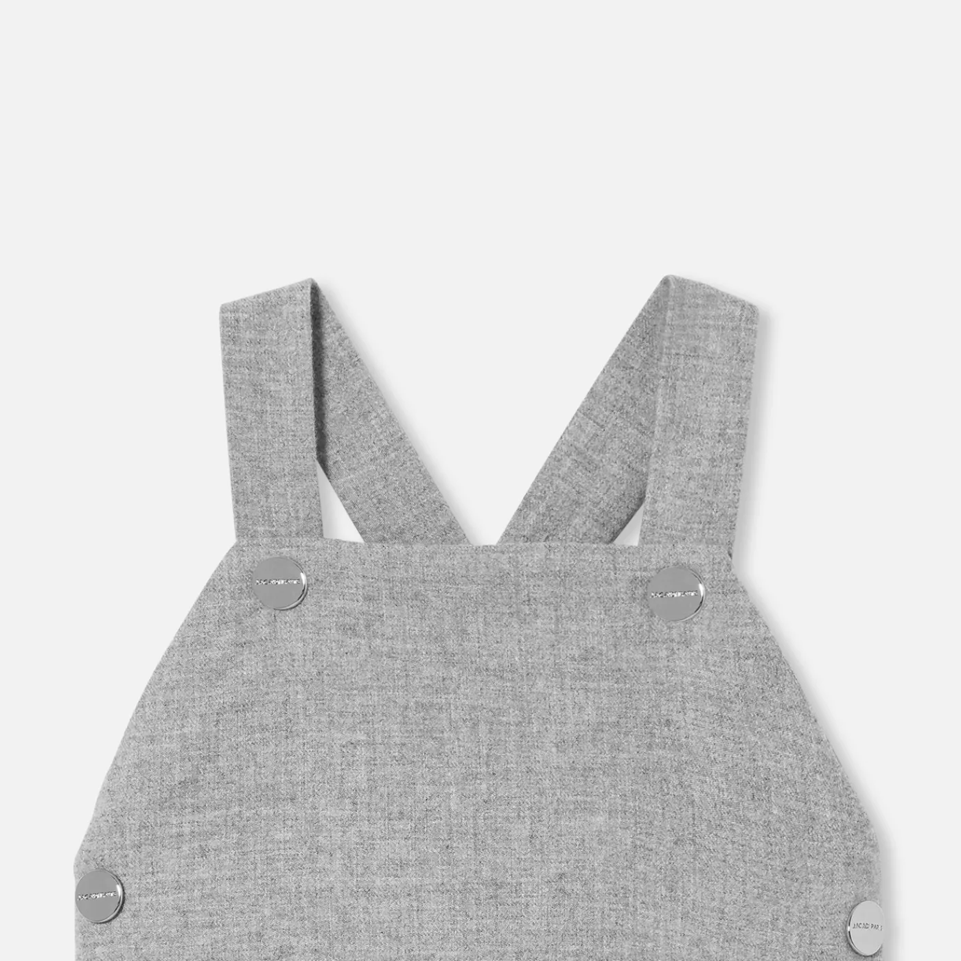 Bloomers, Overalls And Sets-Jacadi Baby boy flannel overalls Jacadi light Heather Grey